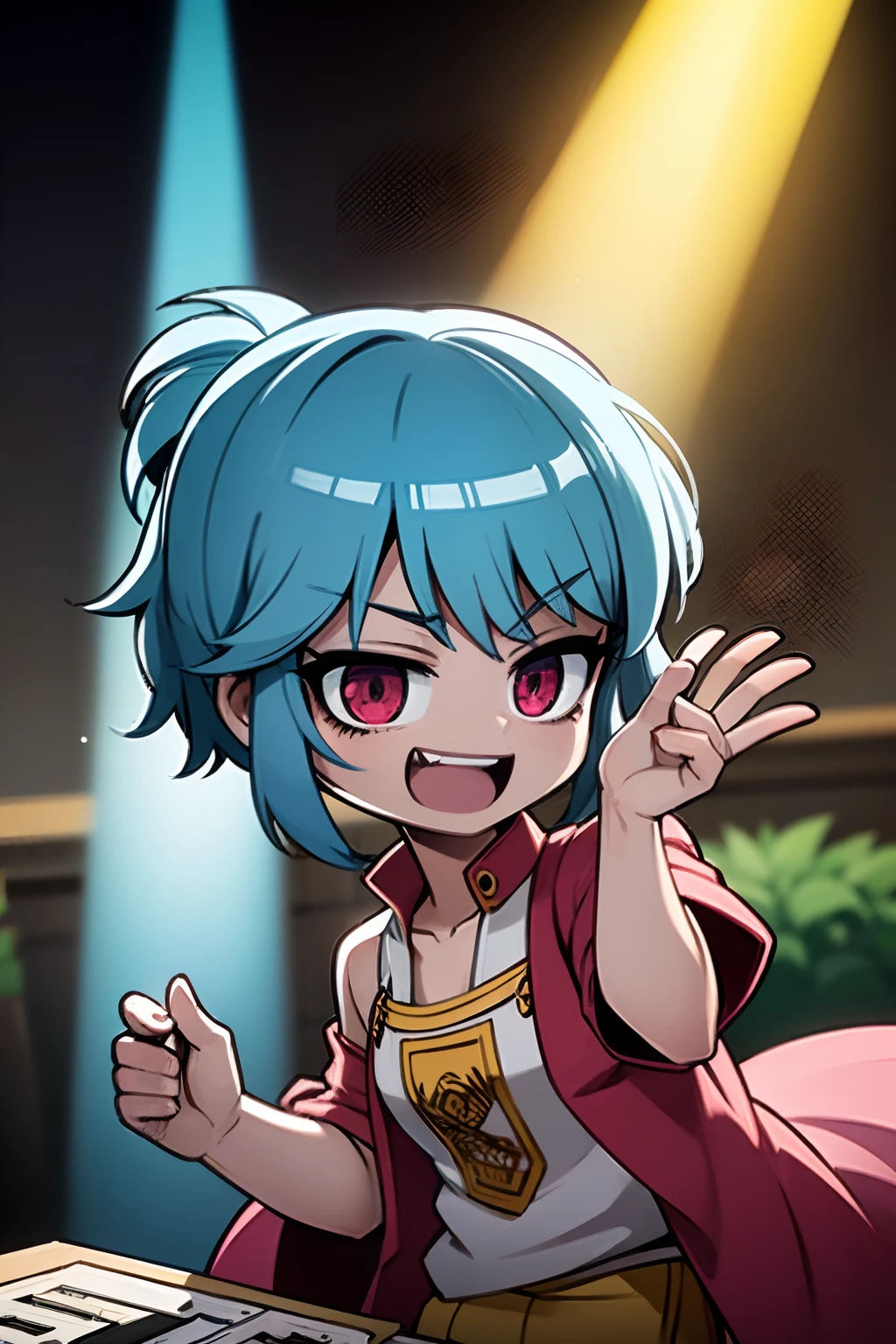 (cores vibrantes,super cores, Estilo de desenho digital:1.1), (pleasant environment,prazer:1.1,fun,emocionante),(diffuse lighting),(Concerto de Rock,great show), (estilo anime:1.1,hand-drawn,super-detalhado), (simetria), (sem anomalias)