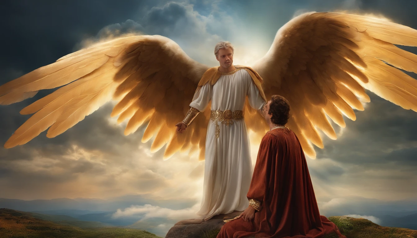personagem masculino, Arcanjo Miguel, Imagem celeste, detalhistas intrincados, Realista, ROSAS e asas grandes, Angelic background, Catholic illustrative depiction of the Archangel Michael, Male character of the Bible, Michael is dressed in angelic armor, space background, Lighting in Arkhangelsk and in the background, Imagem de todo o corpo de um anjo, Maximum detail and his angelic face and wings, Pele perfeita realista, Maximum image quality, Miguel he is highlighted in the image with vivid and vibrant colors.
