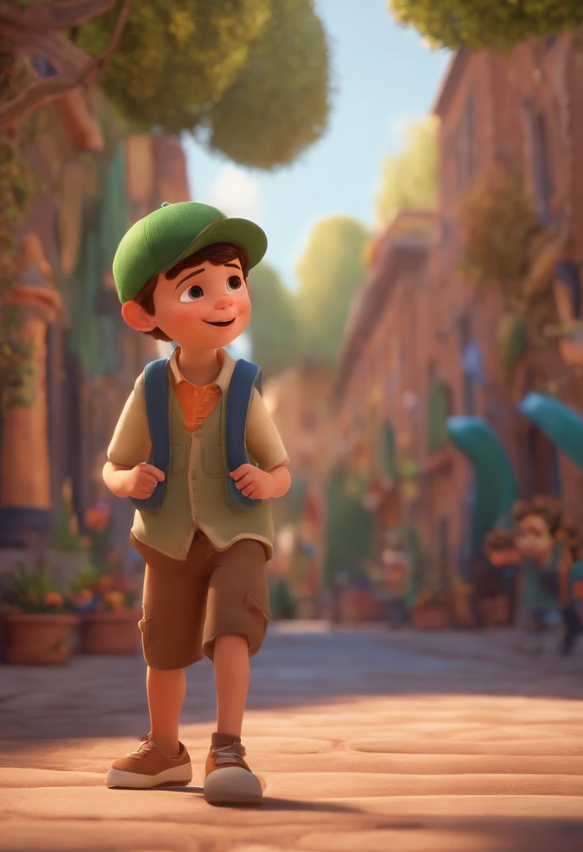 Image of a boy for a story in a YouTube video in Pixar format, He's the little allabester, He's the class leader, He's outgoing, Playful and gets up for a lot of things