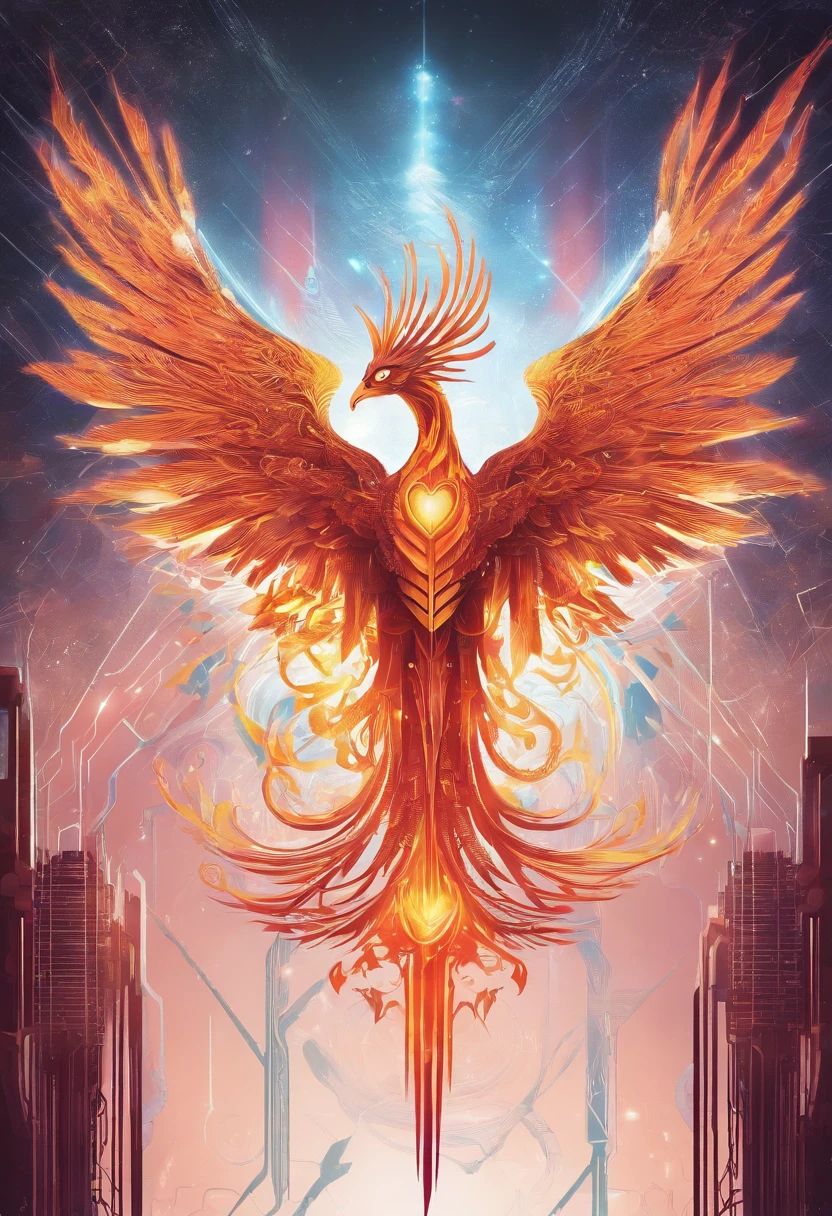 Phoenix with a heart on its wings
