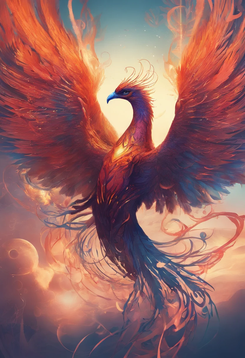 Phoenix with a heart on its wings
