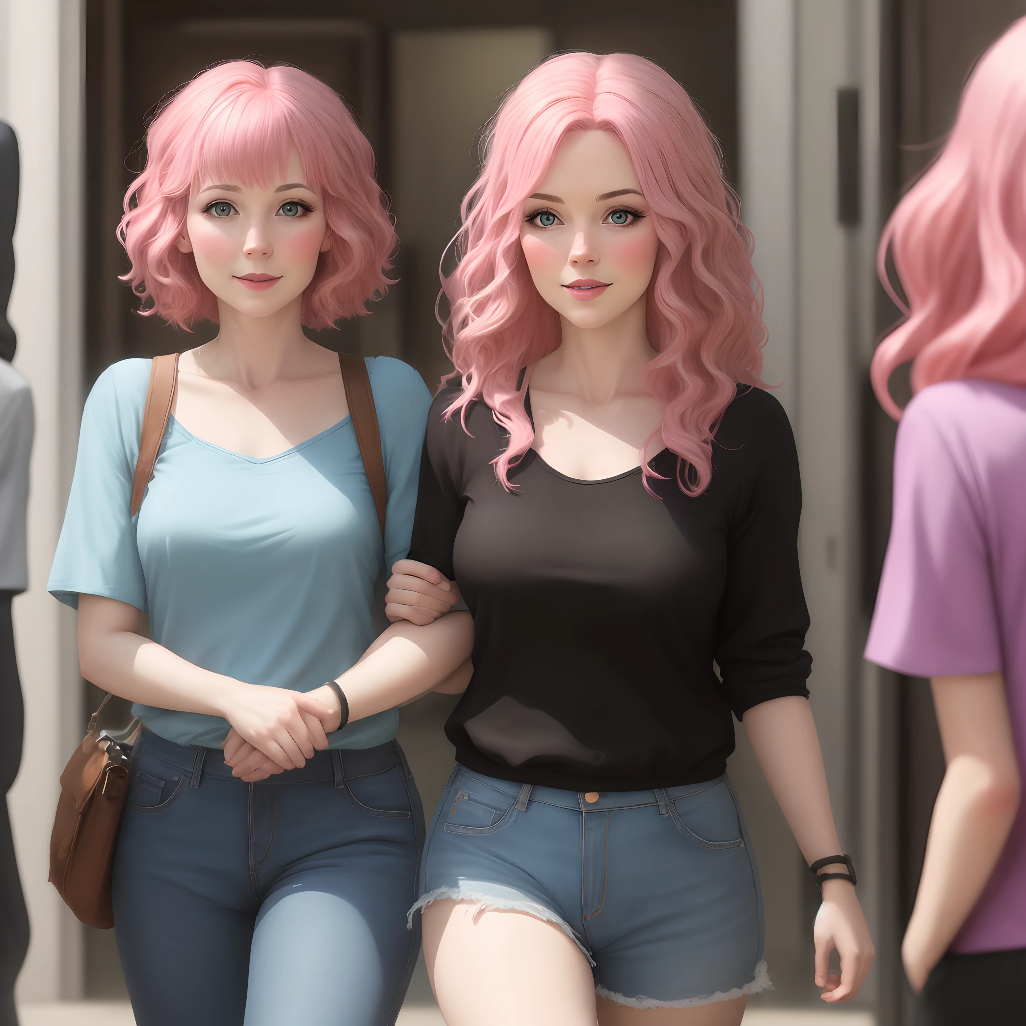 Lori with pink hair