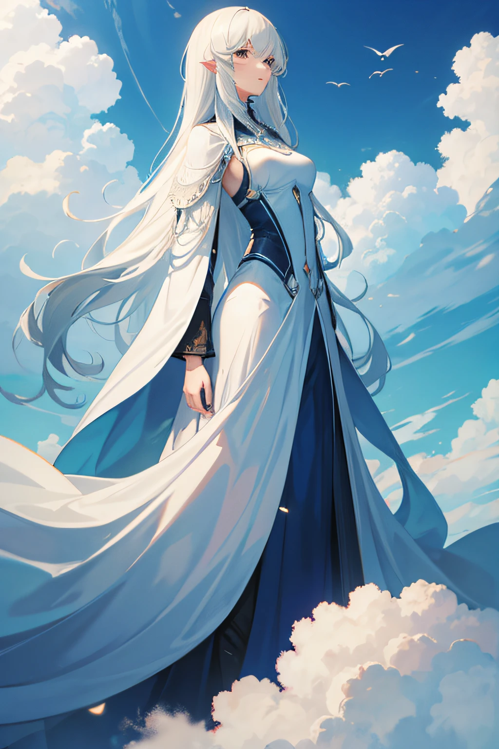 Tall human，Tall creatures，in a cloud