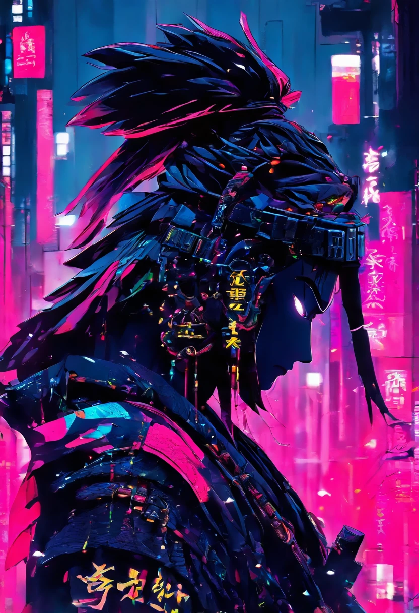 samurai techwear, Cyberpunk, Futuristic, corpo inteiro