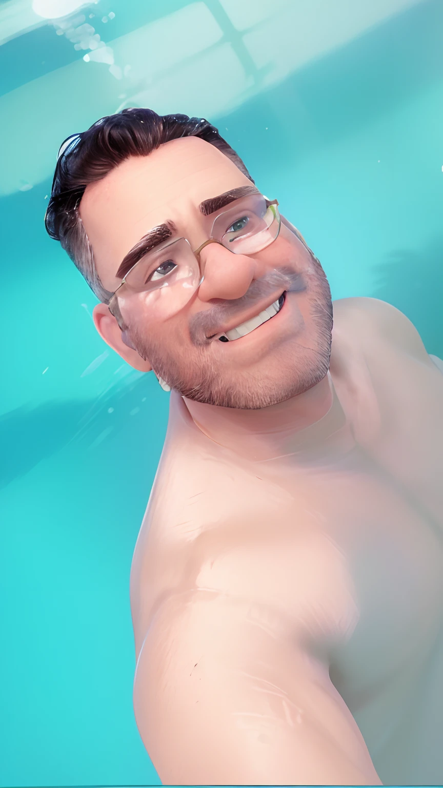 "(best quality,4k,highres,masterpiece:1.2),realistic,portrait,studio lighting,professional,ultra-detailed,bonito pequeno historiador masculino 38 anos de idade,huge head,short hair,wearing thin-framed glasses,golden round glasses,highly detailed eyes,