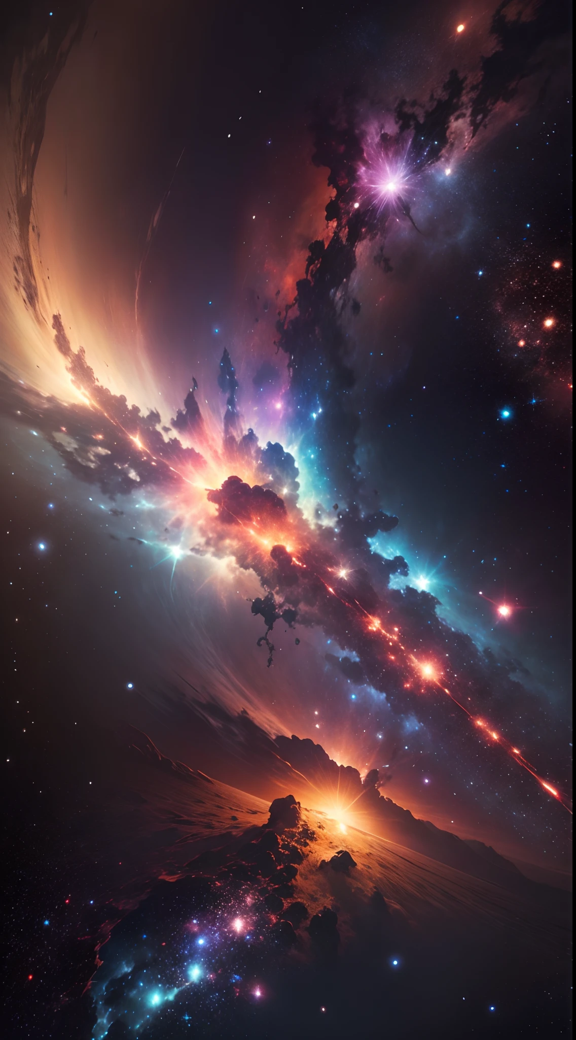 Ultra realistic 8k picture,space, beautiful and shiny stars, nebula