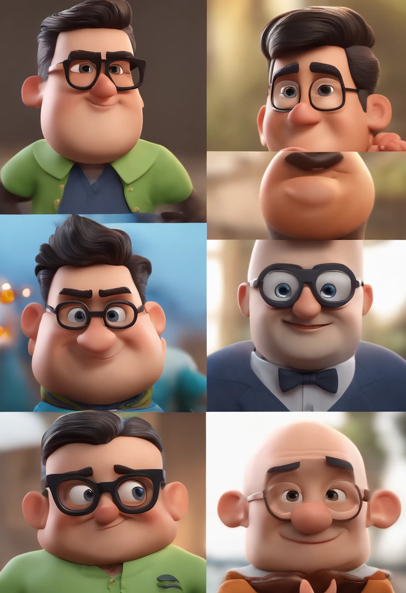 Cartoon character of a man with black glasses and a blue shirt, animation character, Caractere estilizado, animation style rendering, 3D estilizado, Arnold Maya render, 3 d render stylized, toon render keyshot, Personagem 3D, Personagem 3D, 3d rendering stylized, 3 d character render, personagem de desenho animado, Personagem de close up, Pose de personagem, (Estilo Pixar) (master part:1.2) (Bokeh) (best quality) (pele detalhada) (textura detalhada) (8k) (argila) (Cinematic lighting) (foco nítido