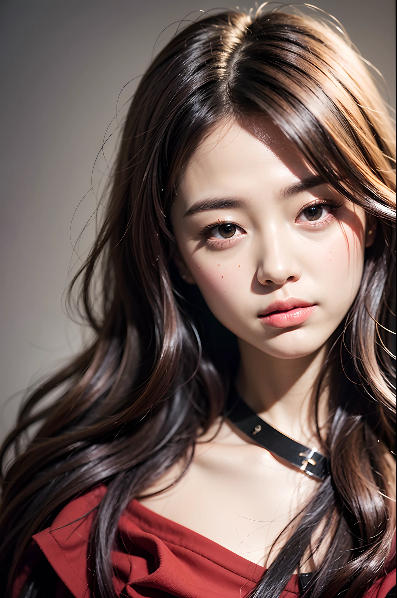The background is blurred, It has a shallow depth of field., And the character's face is clear