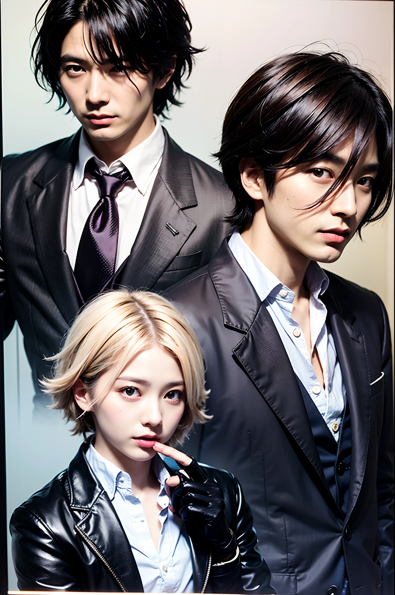 Osamu Dazai and the black jacket are looking at something, Hijikata Toushiro, Kintama no Hijikata Toushiro, Rintaro Okab, Kazuto Okata., Ike Nobutaka, Inspired by Masanobu Okumura, gapmoe yandere, Shuushuu Animated Image
