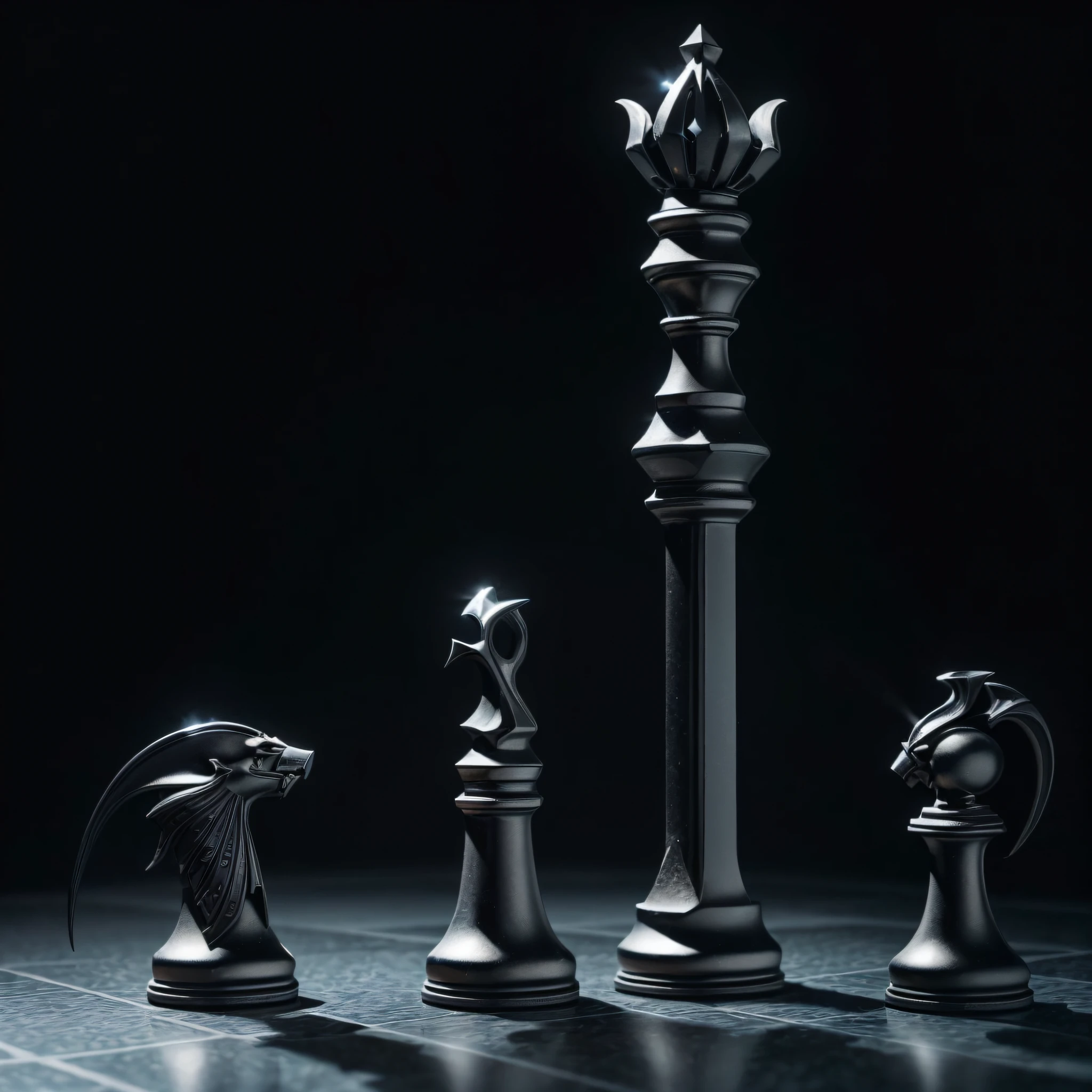 chess, chess figure rooks, single minimalistic chess figure logo with metalic accents, black wallpaper, (masterpiece, best quality, 8k, hdr, detailed texture, ultra-detailiert), ((elven aesthetic chess figure rooks with W figure on top))