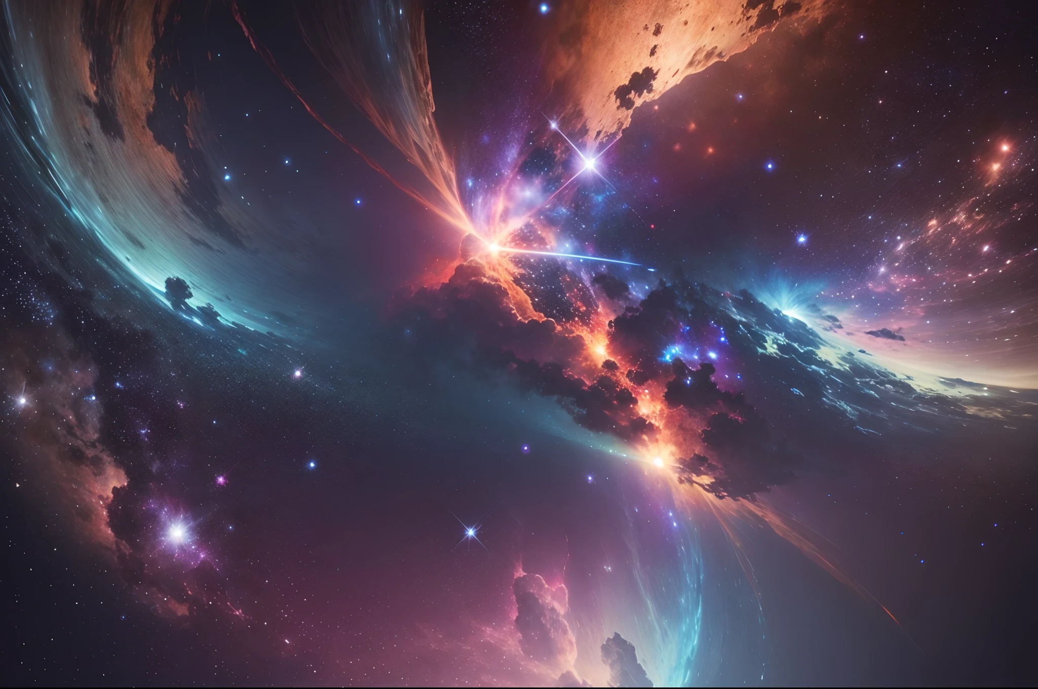 Ultra realistic 8k picture,space, beautiful and shiny stars, nebula