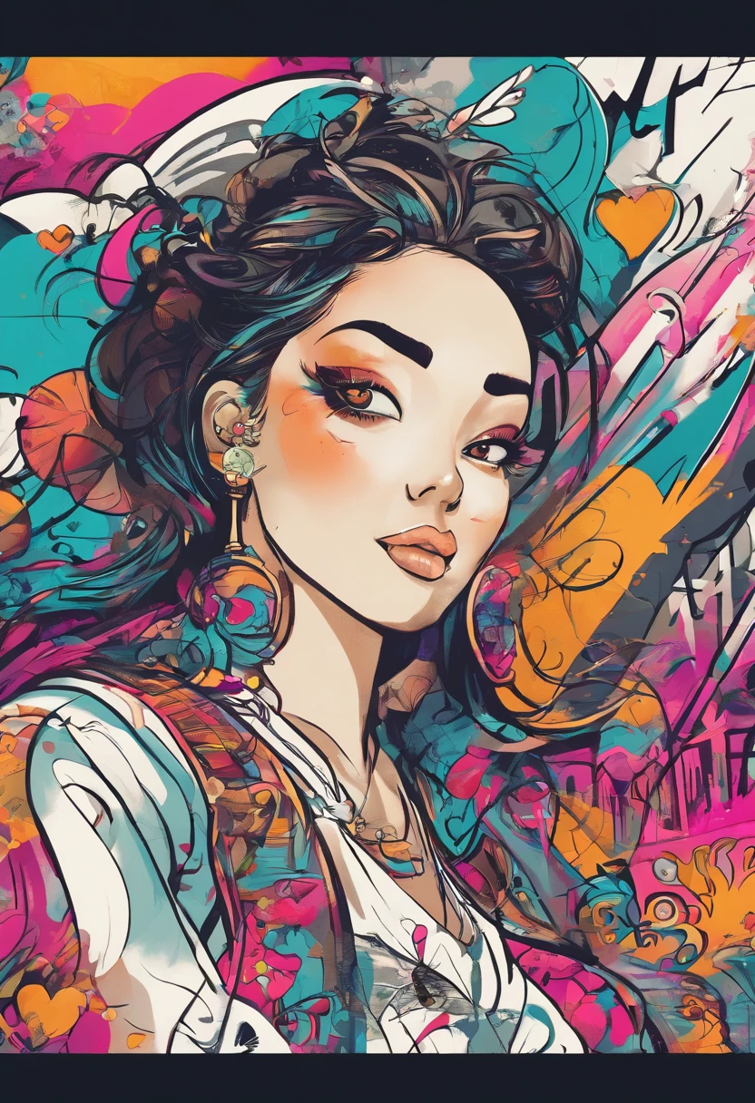 Super bonita coreana de 27 anos ,cara feliz, desenho animado, digital illustation , design de personagem altamente detalhado, arte digital detalhada bonito, Beautiful digital illustration,retrato de alta qualidade, comic art, asia, retrato do design do personagem, Rough line sketch style,delgado,cabelos longos