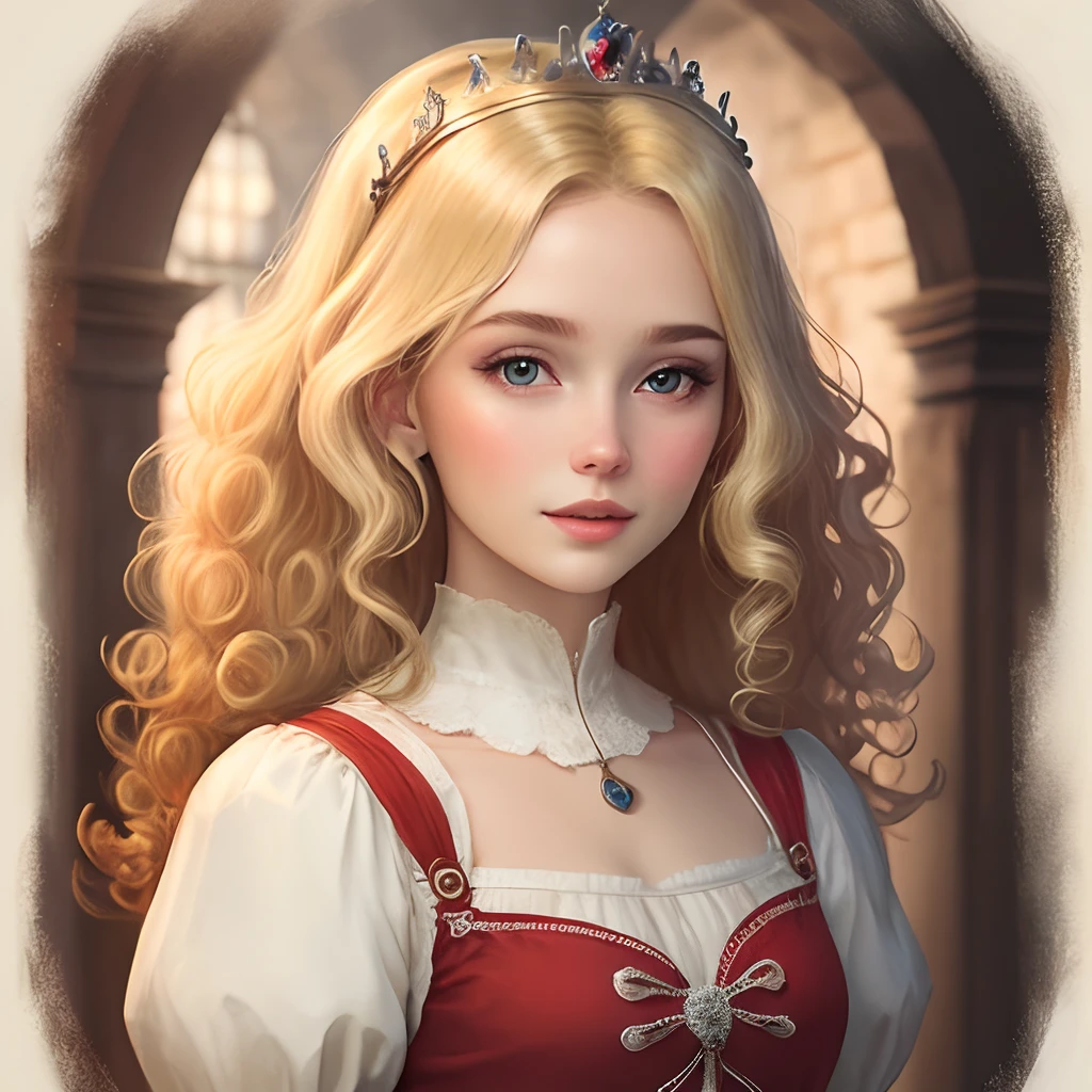 Curly haired, blonde midieval princess