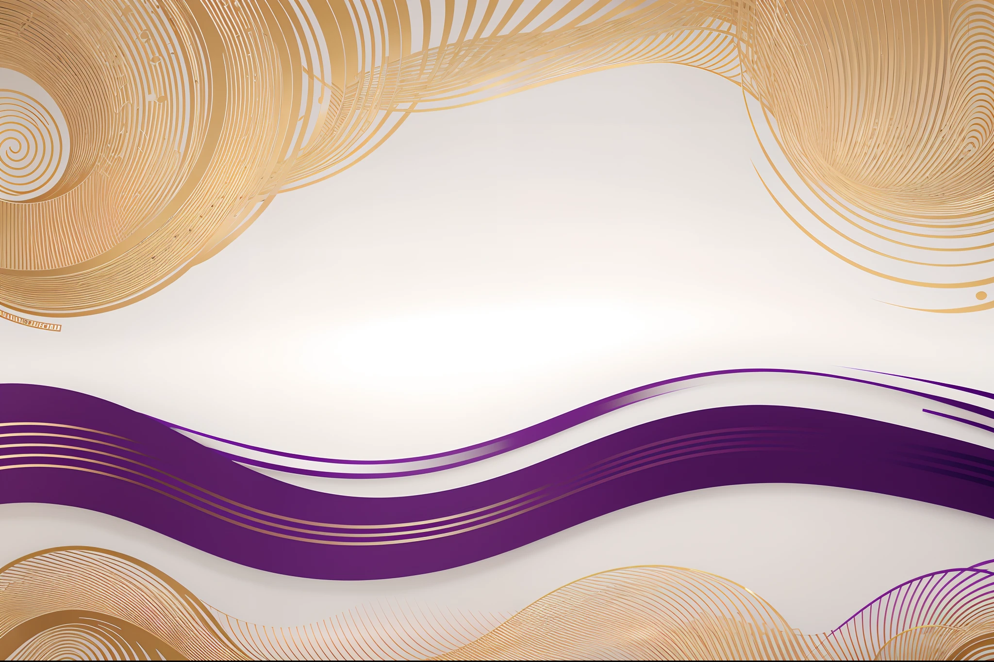 purple and gold wavy lines on a white background