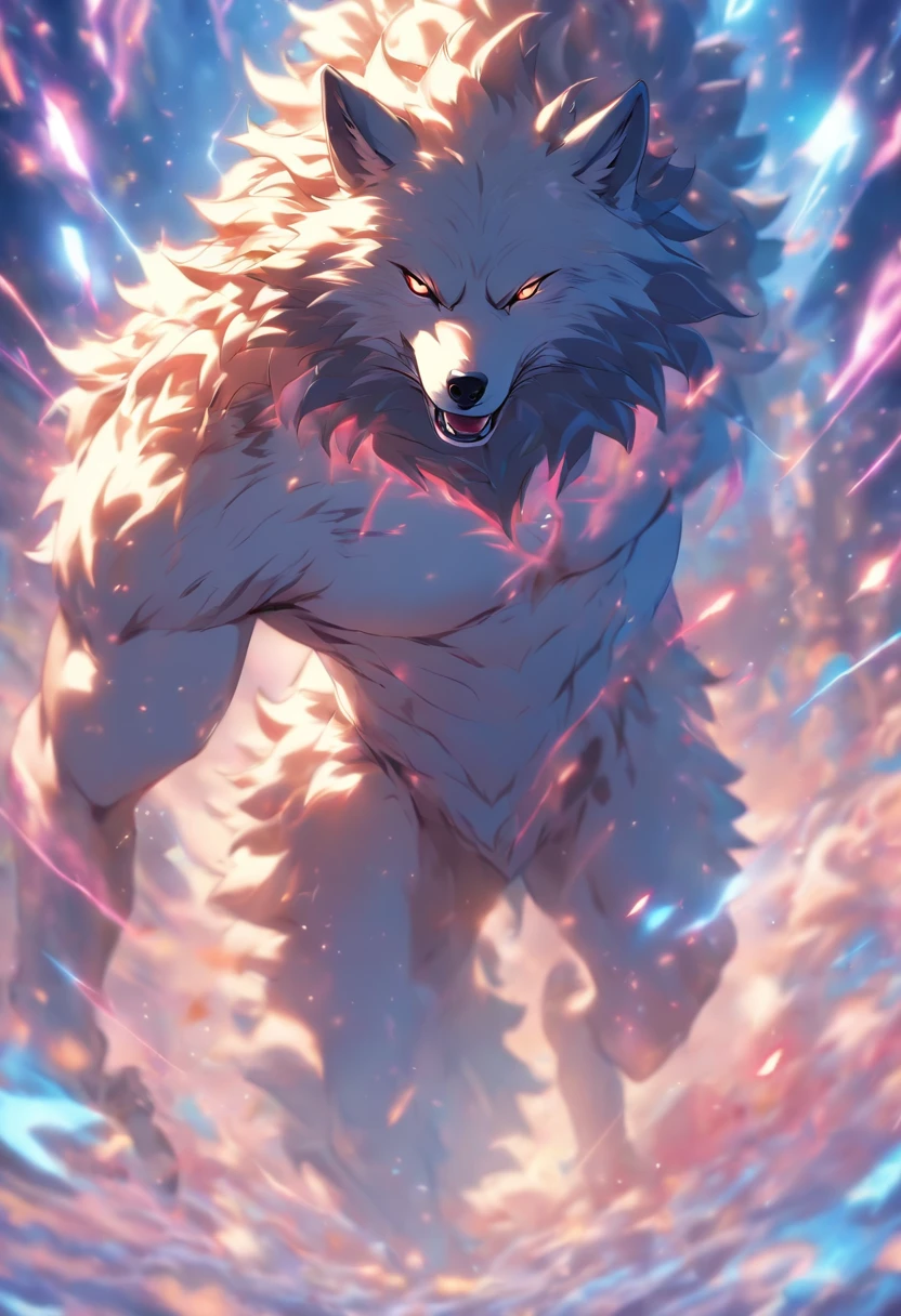 (Full-body farewell，Masterpiece, Best quality,:1.2), 1boys，wolf1.3, (Solo:1.3), Upper body, White shirt, Short sleeves, , (Waifu, Realistic, Real life, Exceptional, Best-aesthetic, New, newest, Best quality, Masterpiece:1.2), soft_lighting, soft_skin_Ton, male people_Hair, (White background, Simple background,:1.2),