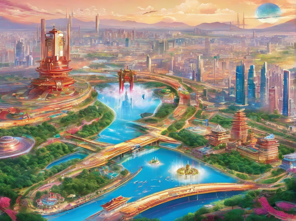 A high resolution,Breathtaking, Large-scale Chinese scenes,majestic architecture,The Great Socialist Era,A thriving society,Self-sufficient community,People live in harmony,Industrious workers,Wealthy citizens,Bustling city streets,A vibrant market,Happy family,Outdoor activities,Beautiful park and gardens,Welcoming public spaces,Elegant boulevards,Impressive statues and monuments,picturesque landscape,vast blue sky,Serene countryside,Tranquil rivers and lakes,lush green forest,Prolific farmland,Modern factory,Futuristic technology,Innovation infrastructure,High-rise buildings,Glittering glass windows,Sparkling lights at night,Efficient transport system,State-of-the-art trains and subways,Clean and tidy neighborhood,A bustling cultural and educational center,Gorgeous theaters and concert halls,Rich artistic heritage,Colorful festivals and parades,Celebrate achievements,Ethnic diversity lives in harmony,A unified national identity,Take pride in socialist values,A strong sense of community,The people are united,Inspirational promotional posters,Soaring motivational speeches,Strong and determined leader,Majestic waved proudly,An eternal symbol of unity and progress