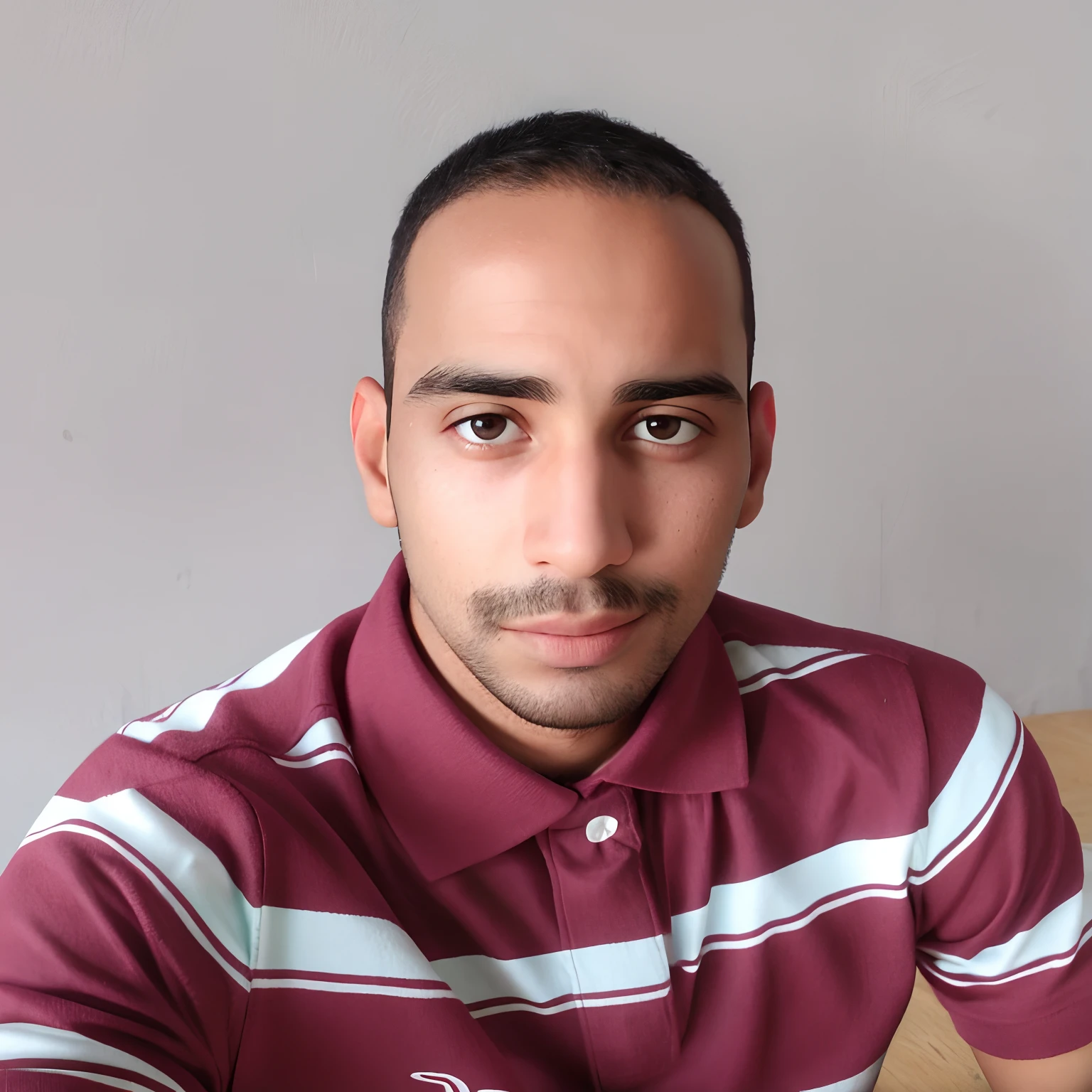 arafed man in a maroon shirt sitting at a table with a pizza, mohamed chahin, mohamed reda, around 1 9 years old, icaro carvalho, profile image, atef, about 3 5 years old, 2 7 years old, riyahd cassiem, portait photo profile picture, david rios ferreira, saâdane afif