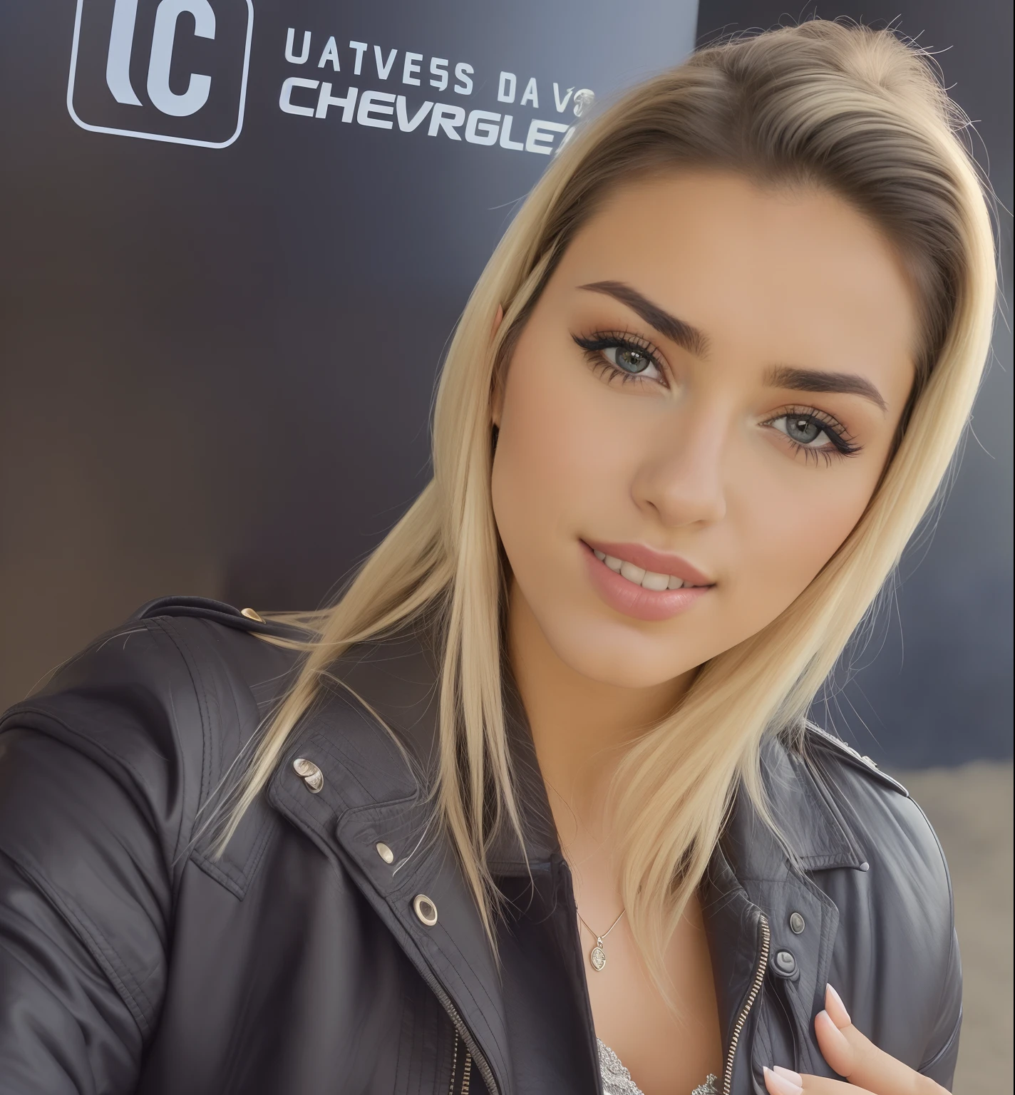 Mulher loira em uma jaqueta azul e jaqueta preta posando para uma foto, Caroline Gariba, fernanda suarez, Lorena Avarez, Laure Lipton, Marischa Becker, andrea rocha, icaro carvalho, imagem de perfil, Malika Favre, Magalie Villeneuve, by Antonio Parreiras, Directed by: Nandor Soldier