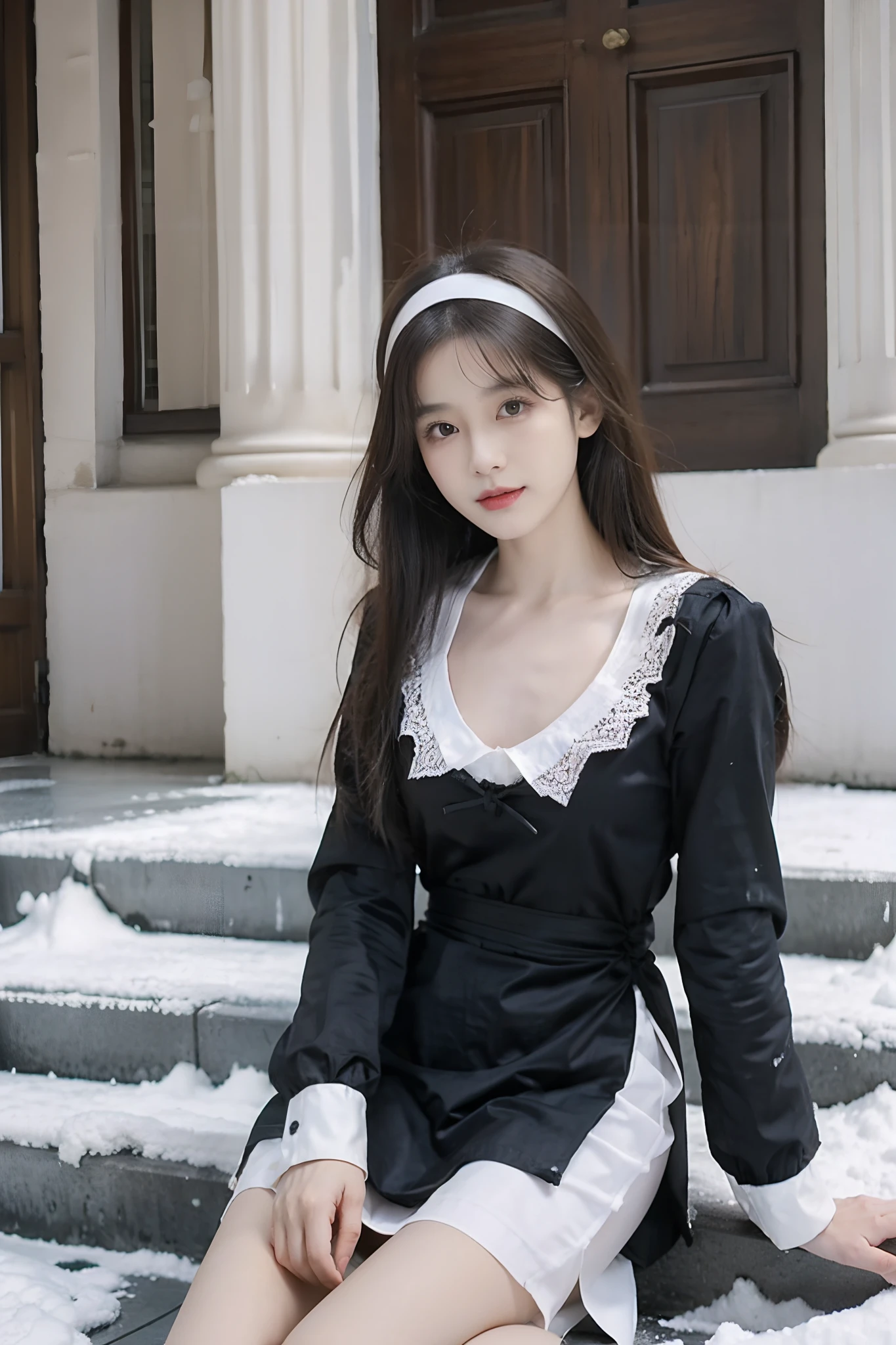 param（（tmasterpiece，best qualtiy）），1girl，独奏，nahida_genshin，cross-shaped pupils，default_dress，white lace chemise，snowfield，from below，Sit on the threshold，full bodyesbian，lewd nun，（（Snow Mountain Church）），atarctive，Negative prompts：EasyNegative，badhandv4Steps: 25，Sampler：DPM++ 2M Karras，CFG scale：10，seeds：869221550，magnitude：1024x1536，Model hash：a074b8864e，Models：C2_B_Counterfeit-V2.5_pruned，De noise intensity：0.5， Clips skip：2，ENSD：31337，The mask is blurred：4Postprocessing post-processing magnification：2.5，Post-processing amplifiers：ESRGAN_4x