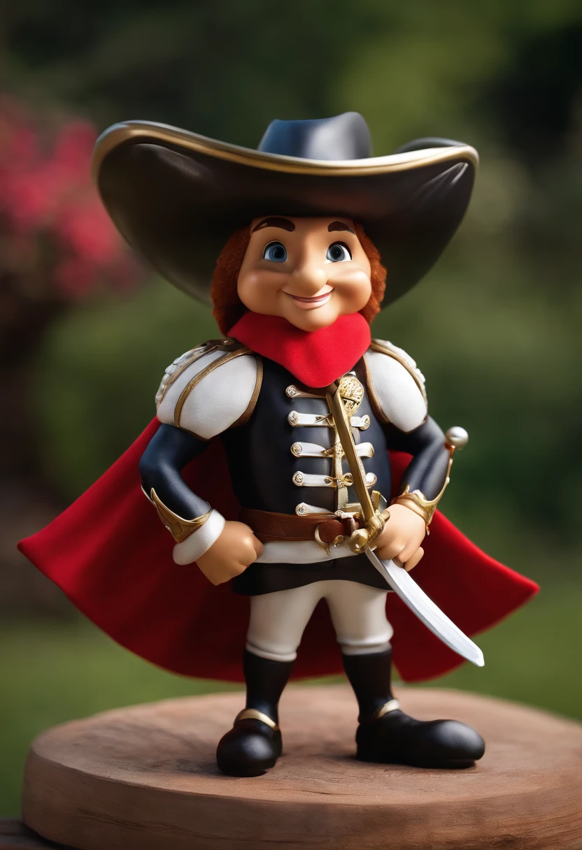 The mascot of the Corinthians football team is the "Musketeer," representing the team's strength and unity. The Musketeer is a historical character who symbolizes struggle and determination, values associated with the club. He is often depicted in period costume, as a musketeer, with sword and red cape. Disney Pixar 3d style