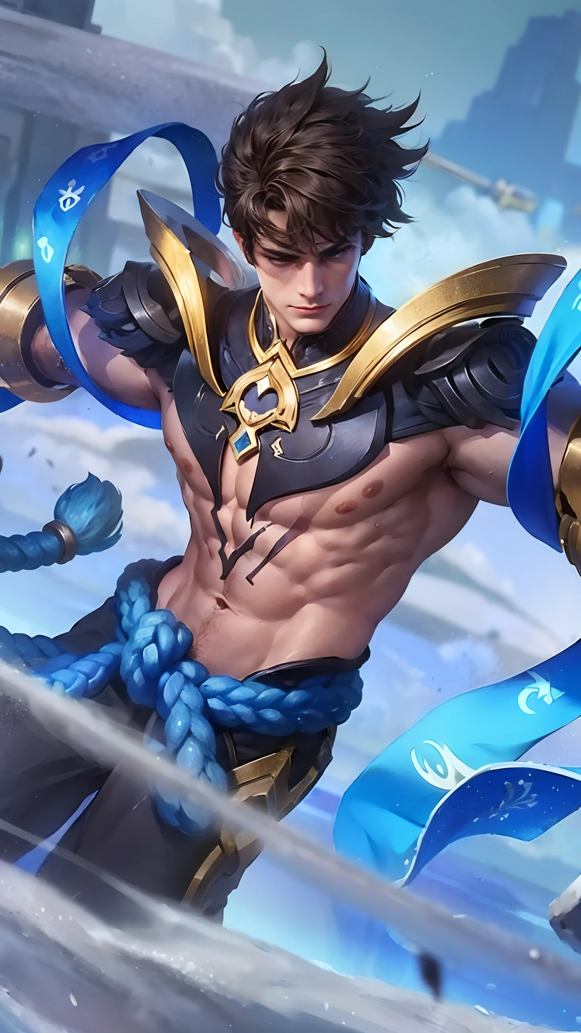 (Intricate Details, Masterpiece, Best Quality, High Resolution, 8k), (1man), (male:1.2), mature, dandy face, finely detailed eyes and face, toned body, masculine appeal, commanding presence, hot stud, bulging biceps and triceps, well-developed quadriceps and hamstrings, light skin, burgundy straight layered bangs hair, aquamarine eyes,  ornate details,  portrait, solo, half shot, looking down, detailed background, detailed face, (cogpunkai, cogpunk theme:1.1),  tech-mage,   [magic|technology], melding of spellcraft and advanced technology,  intricate [spellcasting clothes|mechanical gear], gear shaped glyphs,  ancient crystals,  [gears|ancient spell],  floating particles,  [innovative|enchanting] aura, high tech vehicle in background,   , finely detailed background, Depth of Field, VFX, young man and handsome