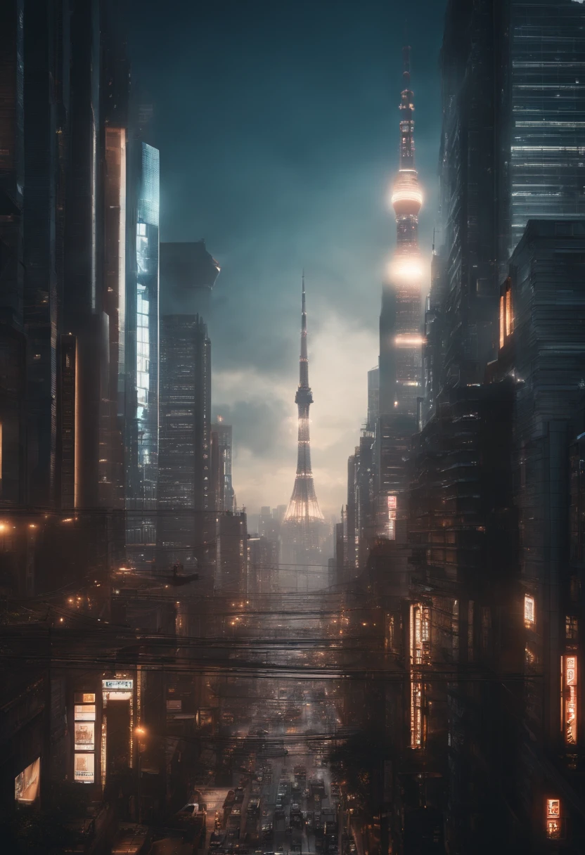 Futuristic cities、kosmos、spaceships、Huge city、Futuristic City Tokyo