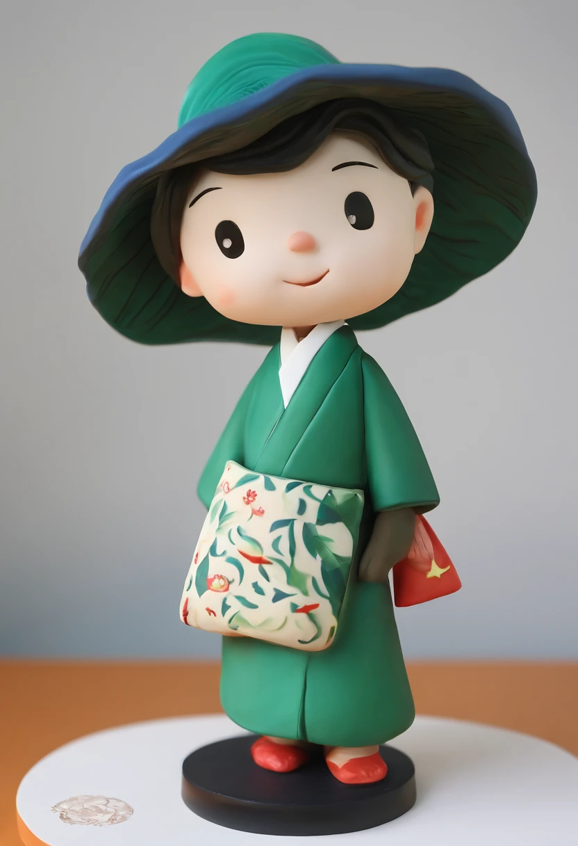 Boy - Chinese robe - white、green、Nero、Reddish brown - dark blue - fish pattern - wave pattern