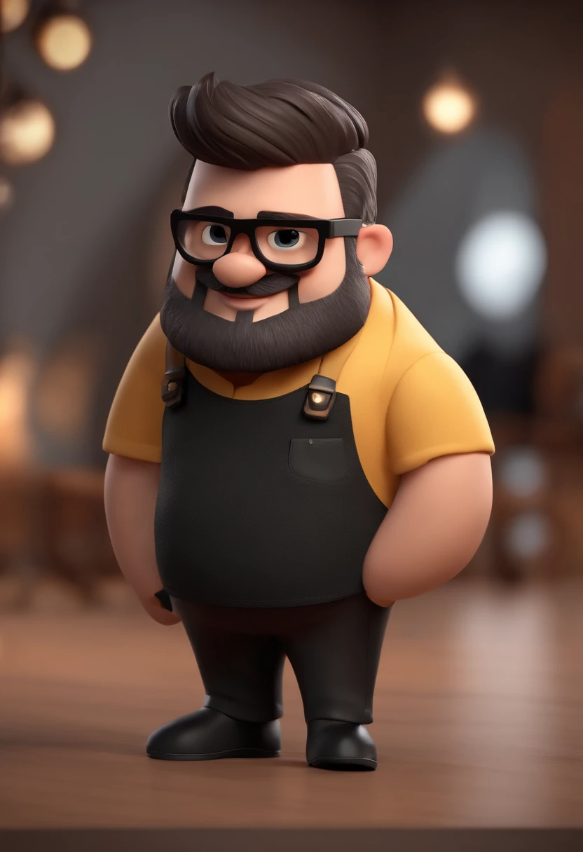 Cartoon character of a man with black glasses and a black polo shirt, cabelo liso, With beard and old school tattoo on his arm, animation character, Caractere estilizado, animation style rendering, 3D estilizado, Arnold Maya render, 3 d render stylized, toon render keyshot, Personagem 3D, Personagem 3D, 3d rendering stylized, 3 d character render, personagem de desenho animado, Personagem de close up, Pose de personagem, (Estilo Pixar) (master part:1.2) (Bokeh) (best quality) (pele detalhada) (textura detalhada) (8k) (argila) (Cinematic lighting) (foco nítido