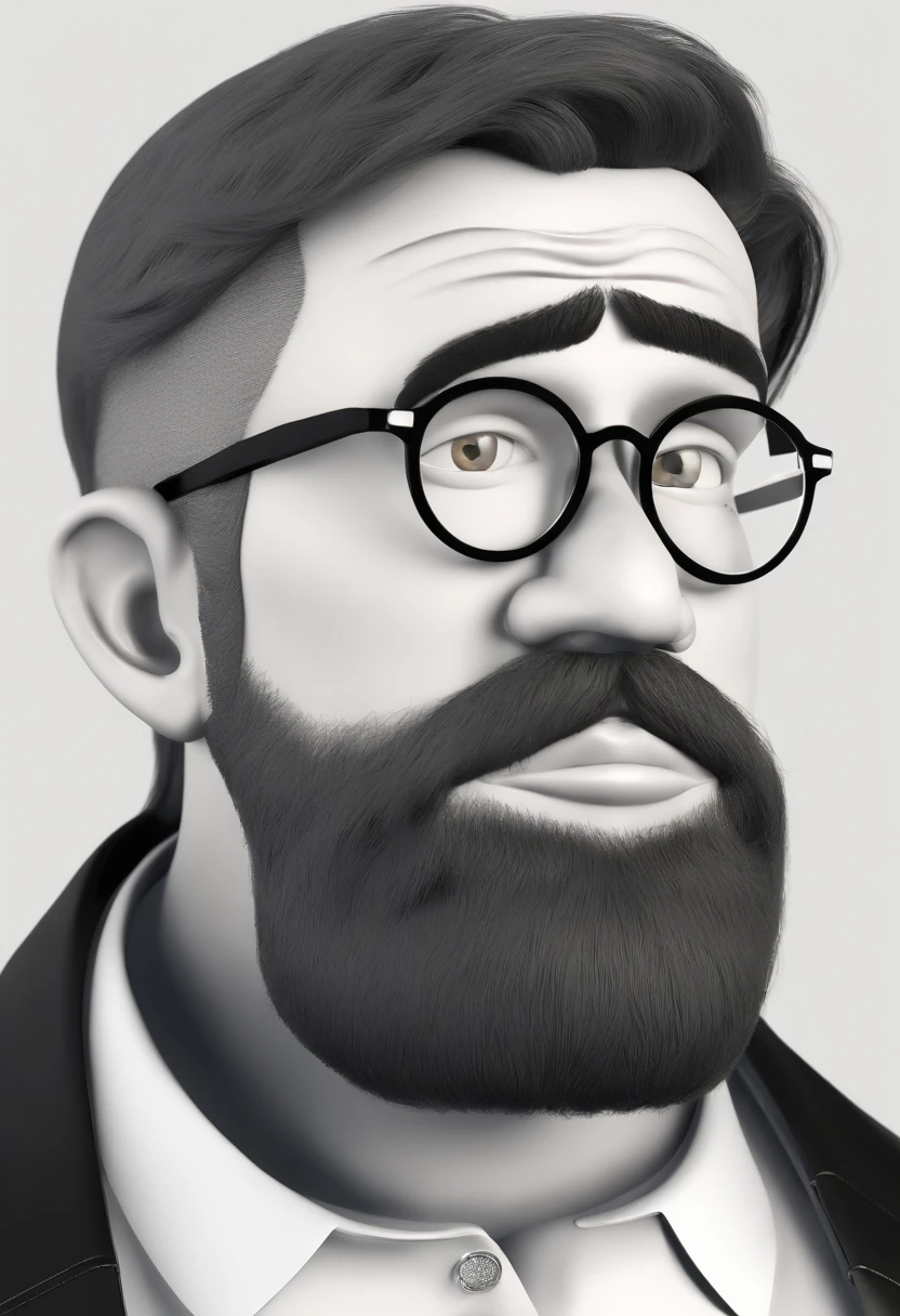 Cartoon character of a man with black glasses and a black polo shirt, cabelo liso, With beard and old school tattoo on his arm, animation character, Caractere estilizado, animation style rendering, 3D estilizado, Arnold Maya render, 3 d render stylized, toon render keyshot, Personagem 3D, Personagem 3D, 3d rendering stylized, 3 d character render, personagem de desenho animado, Personagem de close up, Pose de personagem, (Estilo Pixar) (master part:1.2) (Bokeh) (best quality) (pele detalhada) (textura detalhada) (8k) (argila) (Cinematic lighting) (foco nítido