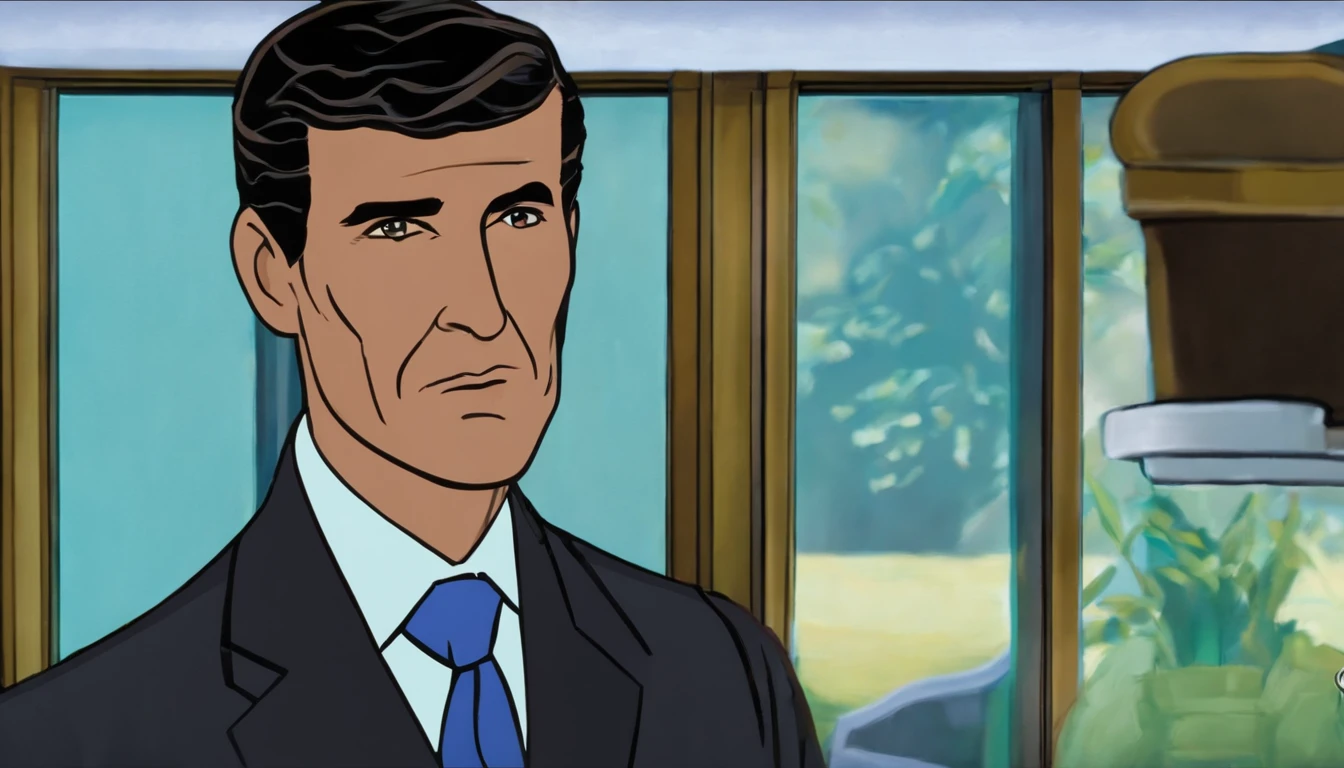 58-year-old male, blanche, dark-brown eyes,Wearing a suit on a blue background,Winners