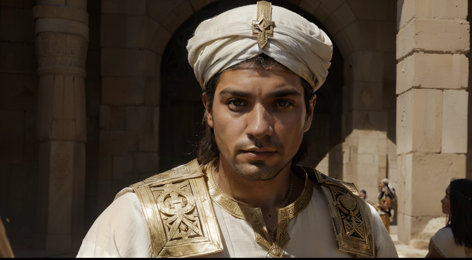 Joseph of Egypt, homem de 32 anos , rosto muito bonito, olhos castanhos, Jewish facial features , White Egyptian tunic,detalhada,biblical story,: epic realistic, Soft cinematic portrait, Adobe Lightroom, photographic lab, altamente detalhado, (cores claras: 1,2), (HDR: 1,4) , (cores suaves:1.2), hiperdetalhado, (art-station:1.4), cinemactic, luzes quentes, dramatic light, (detalhes intrincados:1.1), fundo egito antigo , melhor qualidade,obra-prima