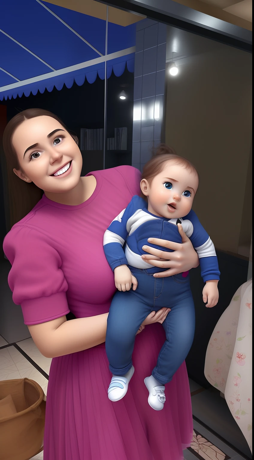 There's a young woman holding a  in her arms, ESTILO DISNEY PIXAR, ALTA QUALIDADE, MELHOR QUALIDADE