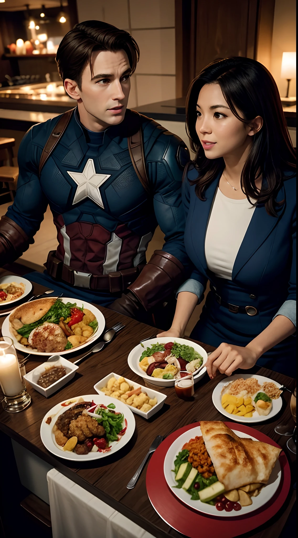 Captain america dinner with wife