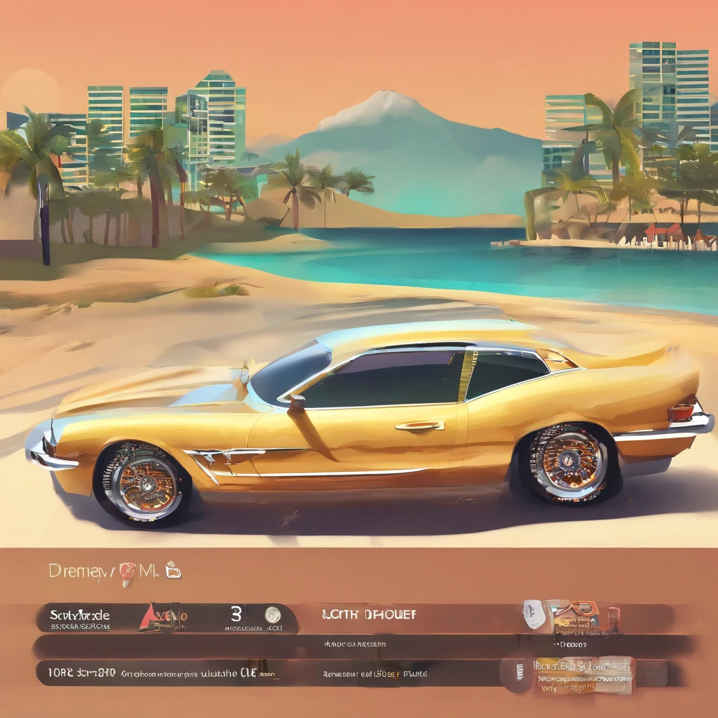 Super bonita, olhos brilhantes de cor castanho claro, cabelo ondulado claro, com estilo urbano, cabelo ondulado de cor clara ,fundo praia, Bom brilho, 3D rendering of,best quality