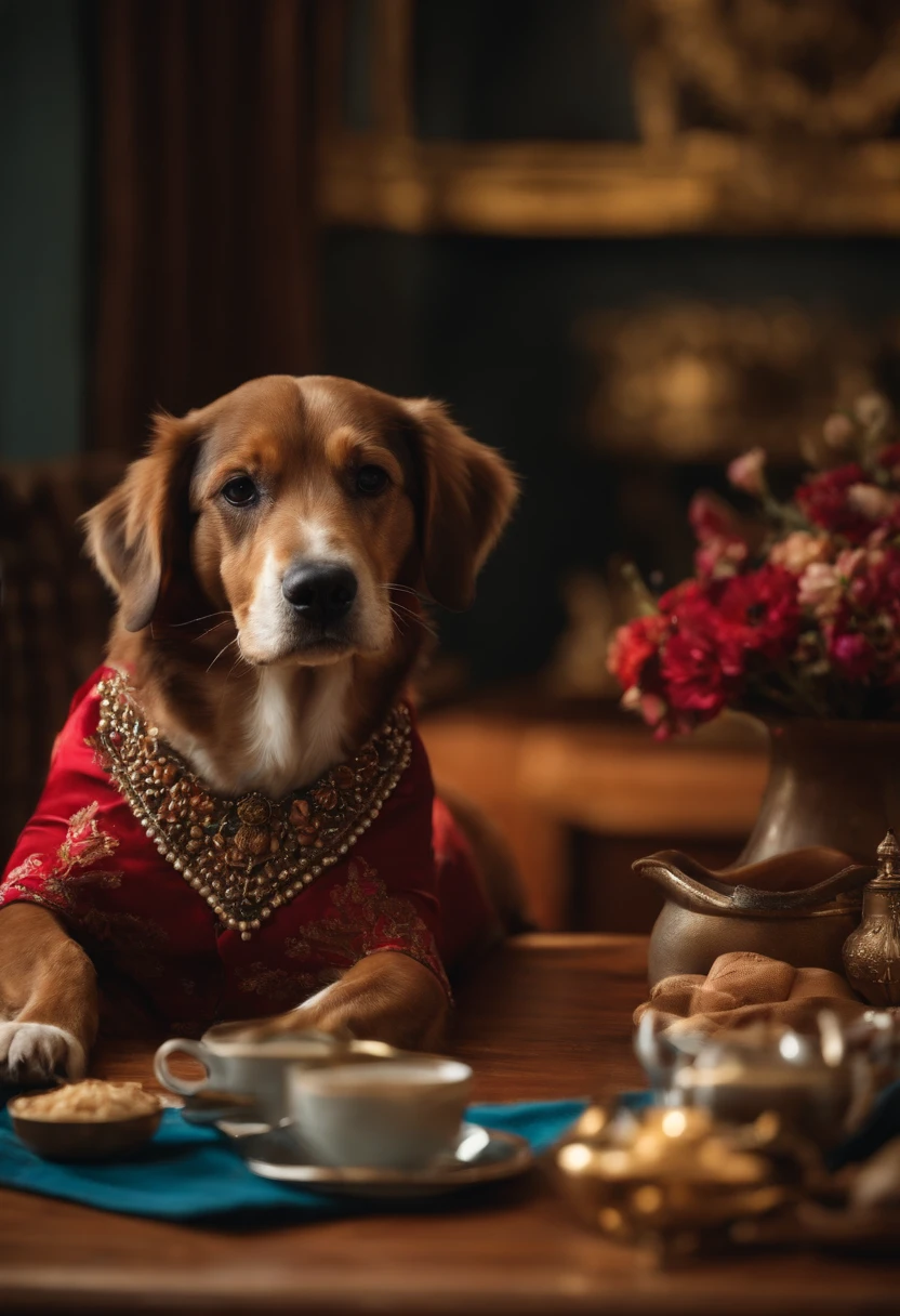 Tosador com cachorro na mesa de tosa