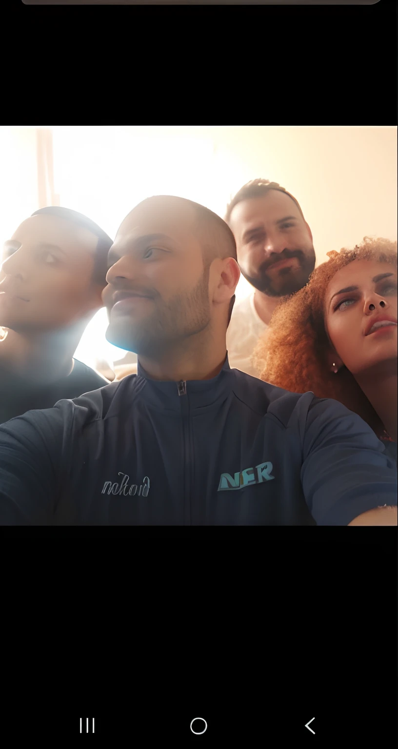 There are three people taking a selfie together in the room, Directed by: Nandor Soldier, Directed by: Matteo Pérez, inspired by Antonio Parreiras, photo shoot, inspired by Nuno Gonçalves, Foto realista, instagram story, Photo Session, por Veno Pilon, by Antonio Parreiras