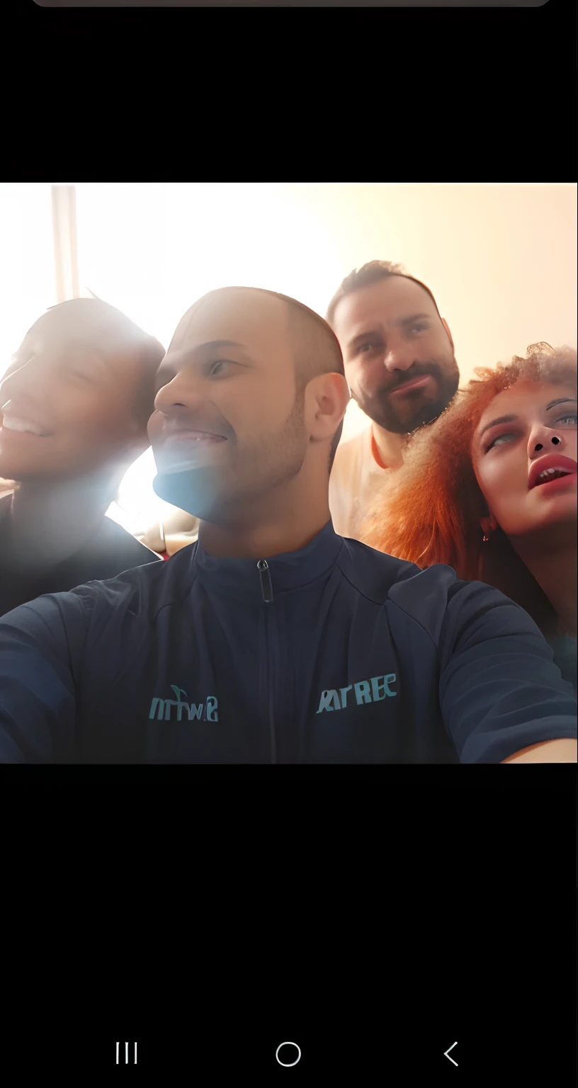 There are three people taking a selfie together in the room, Directed by: Nandor Soldier, Directed by: Matteo Pérez, inspired by Antonio Parreiras, photo shoot, inspired by Nuno Gonçalves, Foto realista, instagram story, Photo Session, por Veno Pilon, by Antonio Parreiras