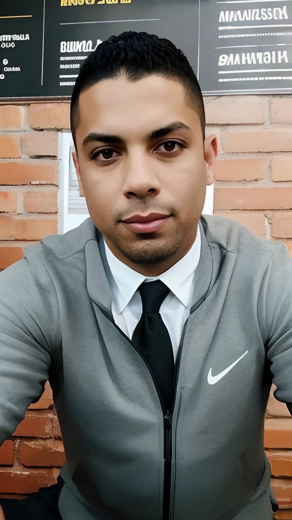 Homem de jaqueta cinza e gravata posando para uma foto, Ronaldo Luis Nazario de Lima, em torno de 1 9 anos, Foto realista, andres rios, Ronaldo Luis Nazario da Lima, david rios ferreira, victor maristane, taken in the early 2020s, foto de perfil profissional, imagem profissional, serious business, Alejandro