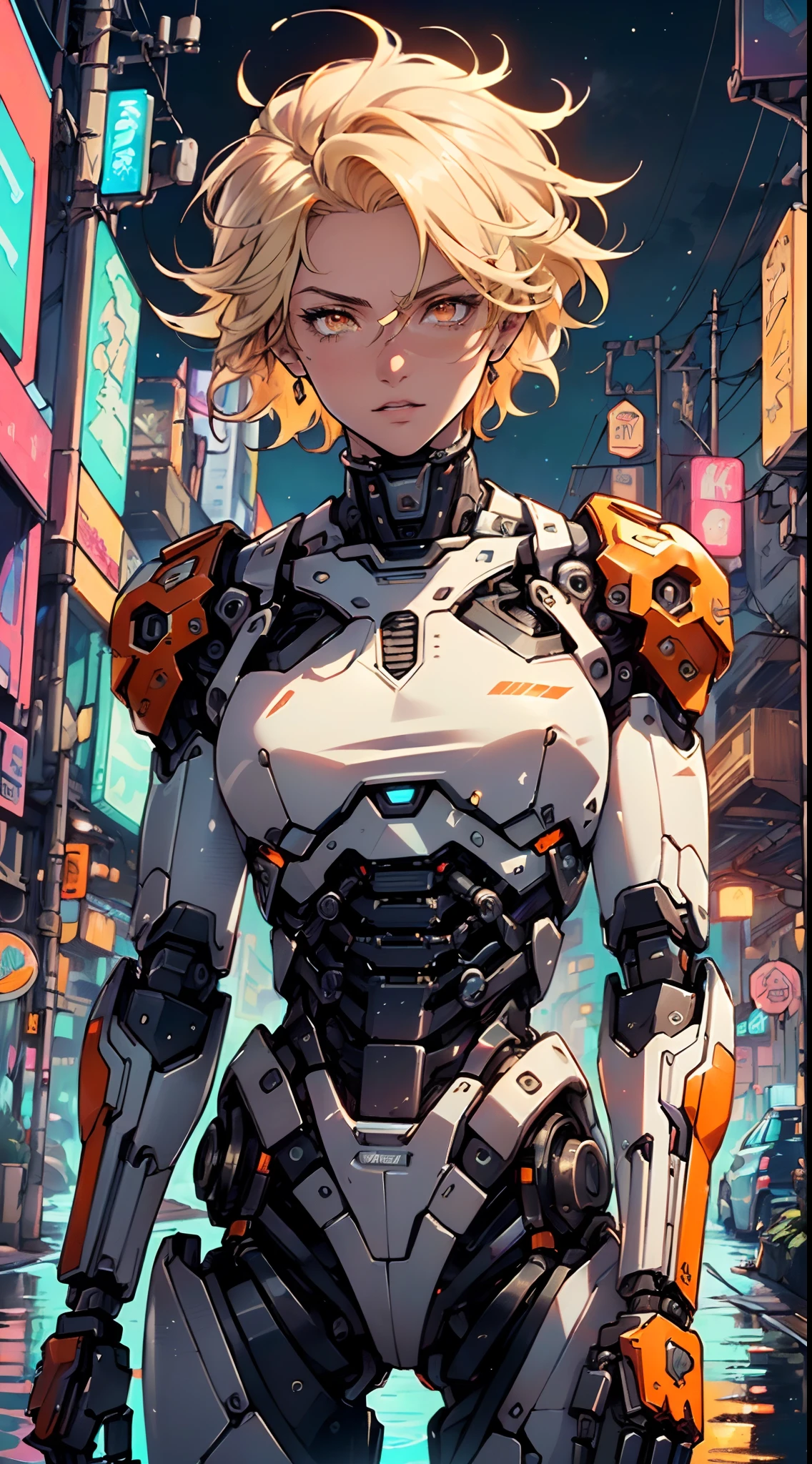 man:1.5,1 man,archer man,(((1man))),((man with blonde short hair)),
(((1male,man:1.5,handsome man,male,male gender:1.5,male focus))),macho man,hero,
((messy hair,blonde short haircut,detailed blonde hair,highly detailed hair,blonde hair,colored inner hair)),(((lustrous skin:1.5,tanned skin,bright skin: 1.5,skin tanned,shiny skin,very shiny skin,shiny body,illuminated skin))),(((orange_eyes:1.2))),intricate eyes,beautiful detailed eyes,symmetrical eyes,((man chest)),handsome face,((muscular)),male jaw,(((detailed face))),
manly,nsfw,
cyberpunk firefighter, ((mechanical arms:1.5, bionic arms:1.5)), futuristic firefighter uniform,((bulge in pants)),((uniform in black and orange colors)),((wet clothes,intricate outfit,intricate clothes,intricate uniform)),
(dynamic pose:1.0),solo focus,((heroic attitude)),(centered,scale to fit dimensions,Rule of thirds),
cyberpunk city by the ocean at night, with bright neon signs and dark stormy clouds and puddles, scenery:1.25,starry night, cosmos,
highres, sharp focus, (ultra detailed, extremely detailed), (photorealistic artwork:1.37),(extremely detailed CG unity 8k wallpaper),((synthwave background theme)),(((vibrant colors))),(intricate background),(masterpiece),(best quality),