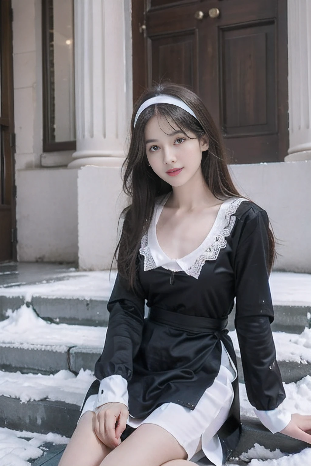 param((tmasterpiece,best qualtiy)),1girll,独奏,Nahida_Genshin,cross-shaped pupils,default_dress,white lace chemise,snowfield,from below,Sit on the threshold,full bodyesbian,lewd nun,((Snow Mountain Church)),atarctive,Hand hidden,Limb symmetry,Symmetrical legs,Negative prompts:EasyNegative,badhandv4 steps: 25,Sampler:Per minute/minute action++ 2M Karras,CFG scale:10,seeds:869221550,magnitude:1024x1536,Model hash:A074b8864E,Models:C2_b_Counterfeit-V2.5_manicured,Noise Removal Strength:0.5, Clips skip:2,ENSD:31337,Mask blur:4. Post-processing post-processing magnification:2.5,Post-processing amplifiers:ESRGAN_4x