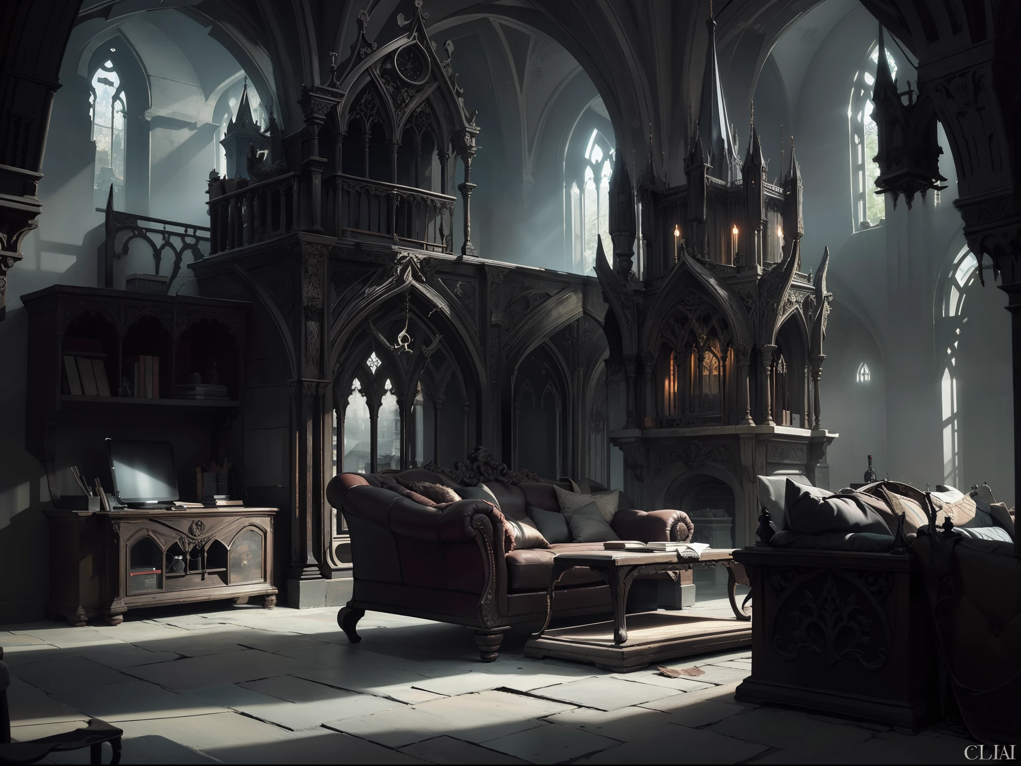 Gothic vampire apartment