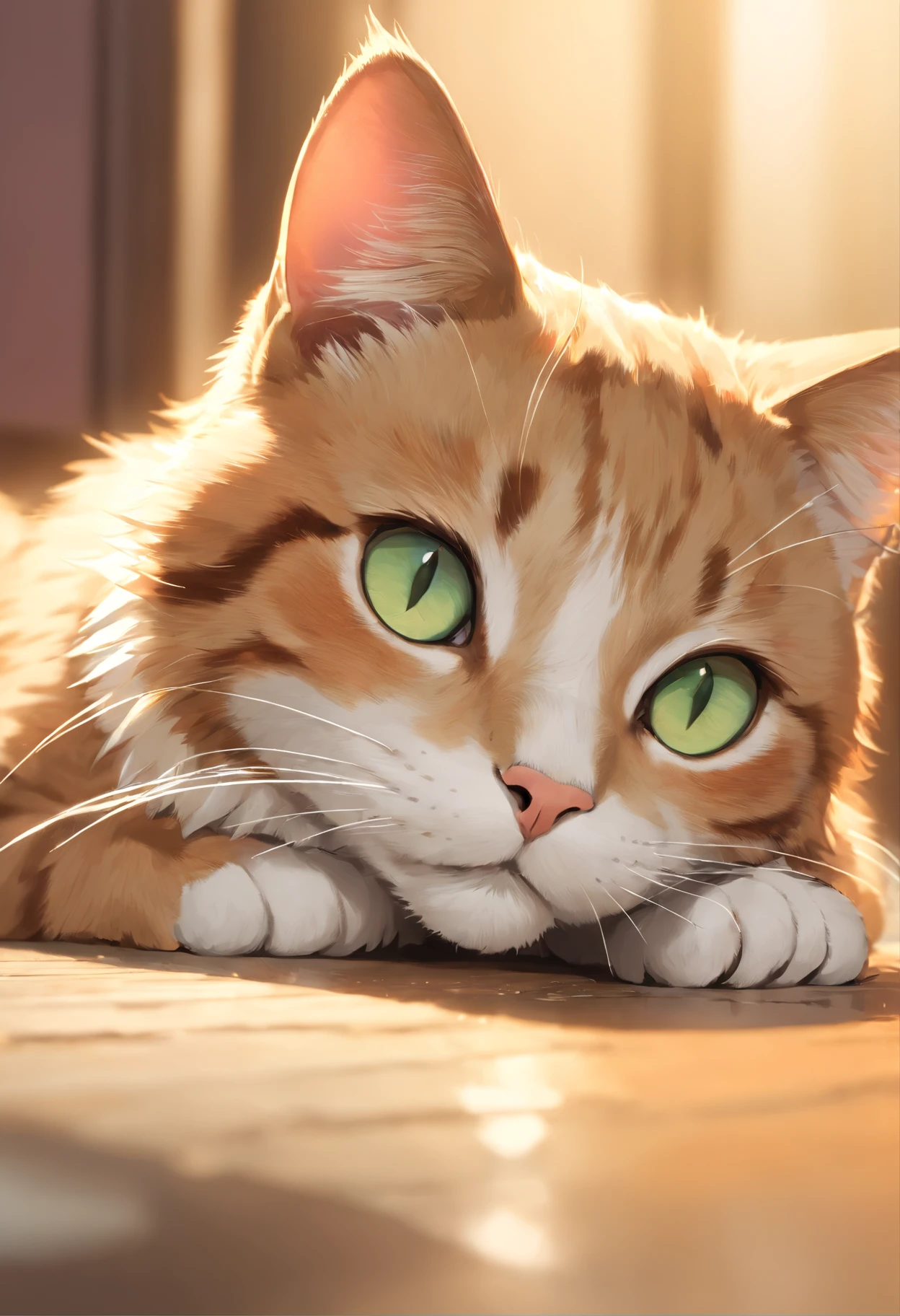 "Generate an ultra-high definition image capturing a cat in a graceful and classic cat pose. Utilize advanced macro photography techniques to highlight the intricate details of the cat's fur, whiskers, and expressive eyes.
Position the camera at the cat's eye level, creating an intimate connection between the viewer and the feline subject. Implement a wide aperture to achieve a shallow depth of field, allowing the cat to stand out sharply against a softly blurred background.
Enhance the lighting to emphasize the textures and contours of the cat's body, using soft, diffused lighting to eliminate harsh shadows and create a gentle, inviting atmosphere.
Capture the cat in a relaxed but poised position, showcasing its flexibility and elegance. Experiment with capturing the moment during natural movement, such as stretching or grooming, to convey a sense of authenticity.
Implement post-processing techniques to refine the image's clarity, contrast, and color balance, ensuring that every aspect, from the cat's intricate patterns to its intense gaze, is rendered with breathtaking detail.
Ultimately, convey the cat's serene beauty and innate grace, capturing a fleeting moment that celebrates the unique essence of feline curiosity and poise."Broken ear