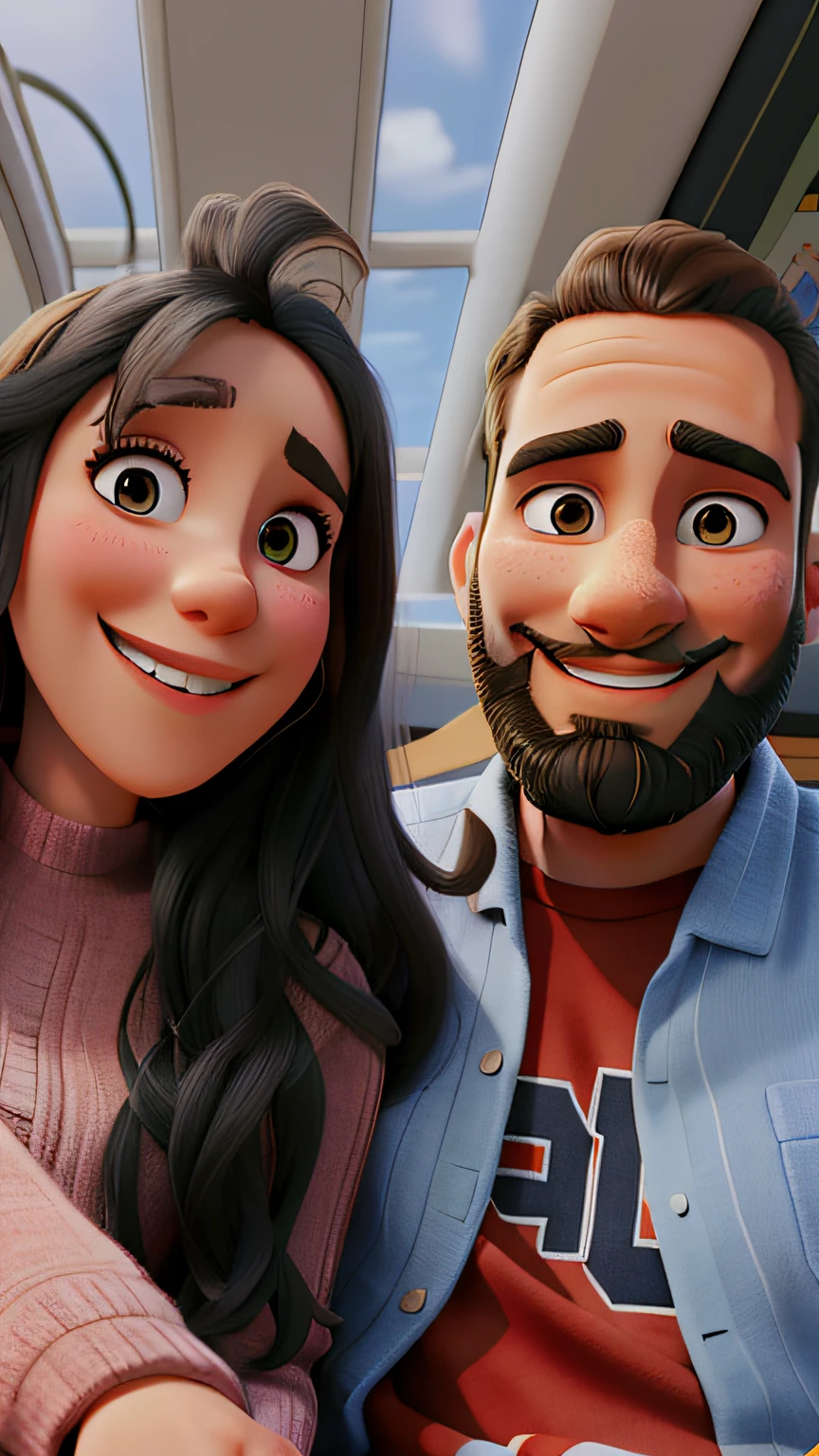 smiling man with a beard and a smiling woman