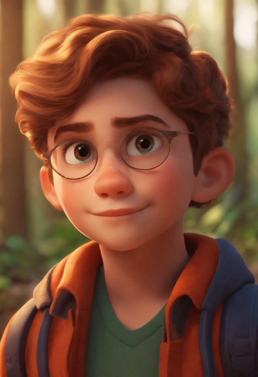 Image of a boy for a story in a YouTube video in Pixar format, He's the allabester, He's the class leader, He's outgoing, Playful and gets up for a lot of things, cabelo curto