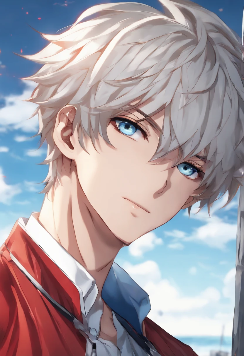 (best quality,4k,8k,highres,masterpiece:1.2),ultra-detailed,realistic:1.37,colorful anime boy wearing a black jacket and white shirt,red and blue jackets,anime style 4k,bad boy anime 8k,anime art style that captures emotion,high-quality anime art style,anime art wallpaper 8k,anime art wallpaper 4k,anime guy, tall anime guy with blue eyes,anime wallpaper 4k"