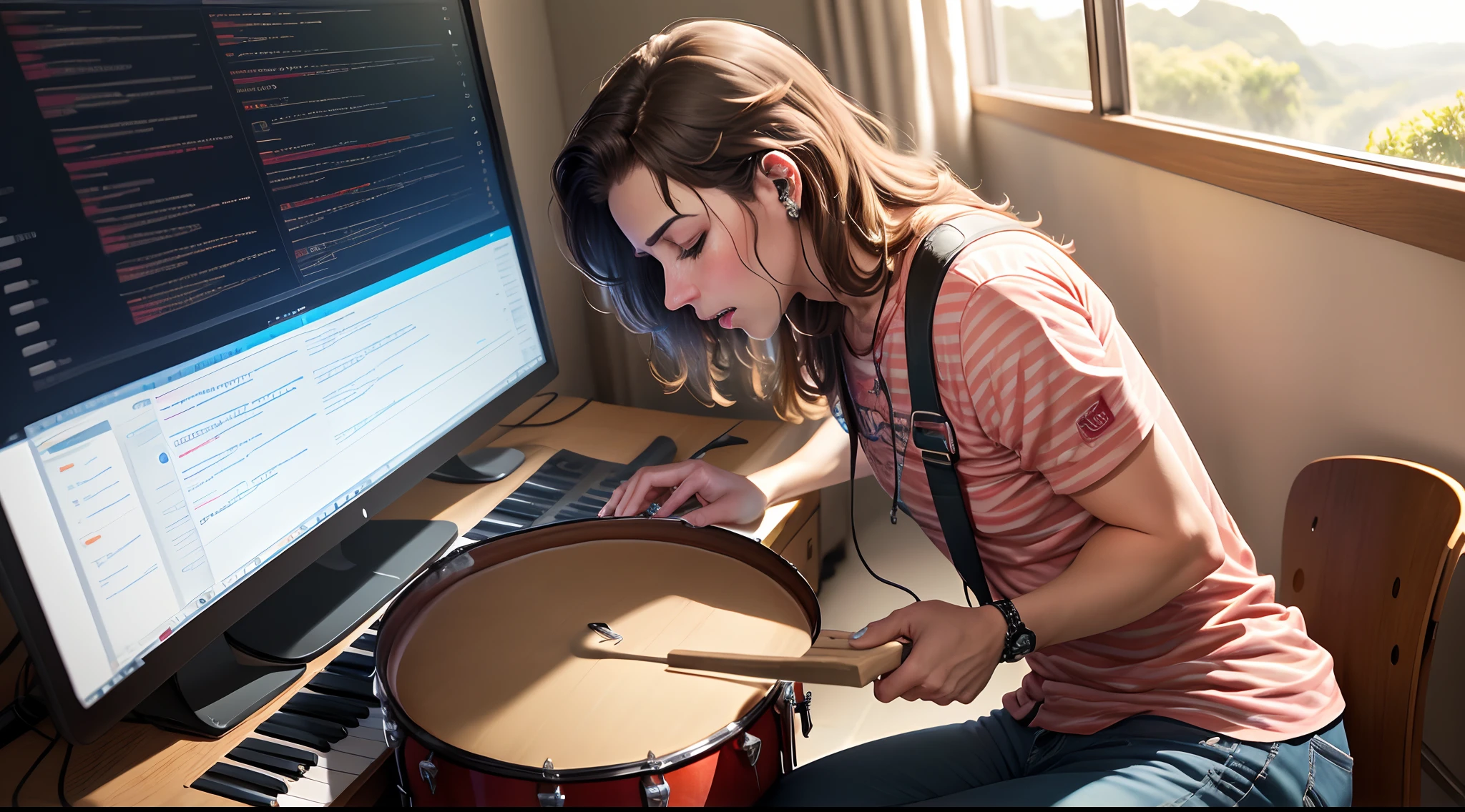 Imagem tocando bateria