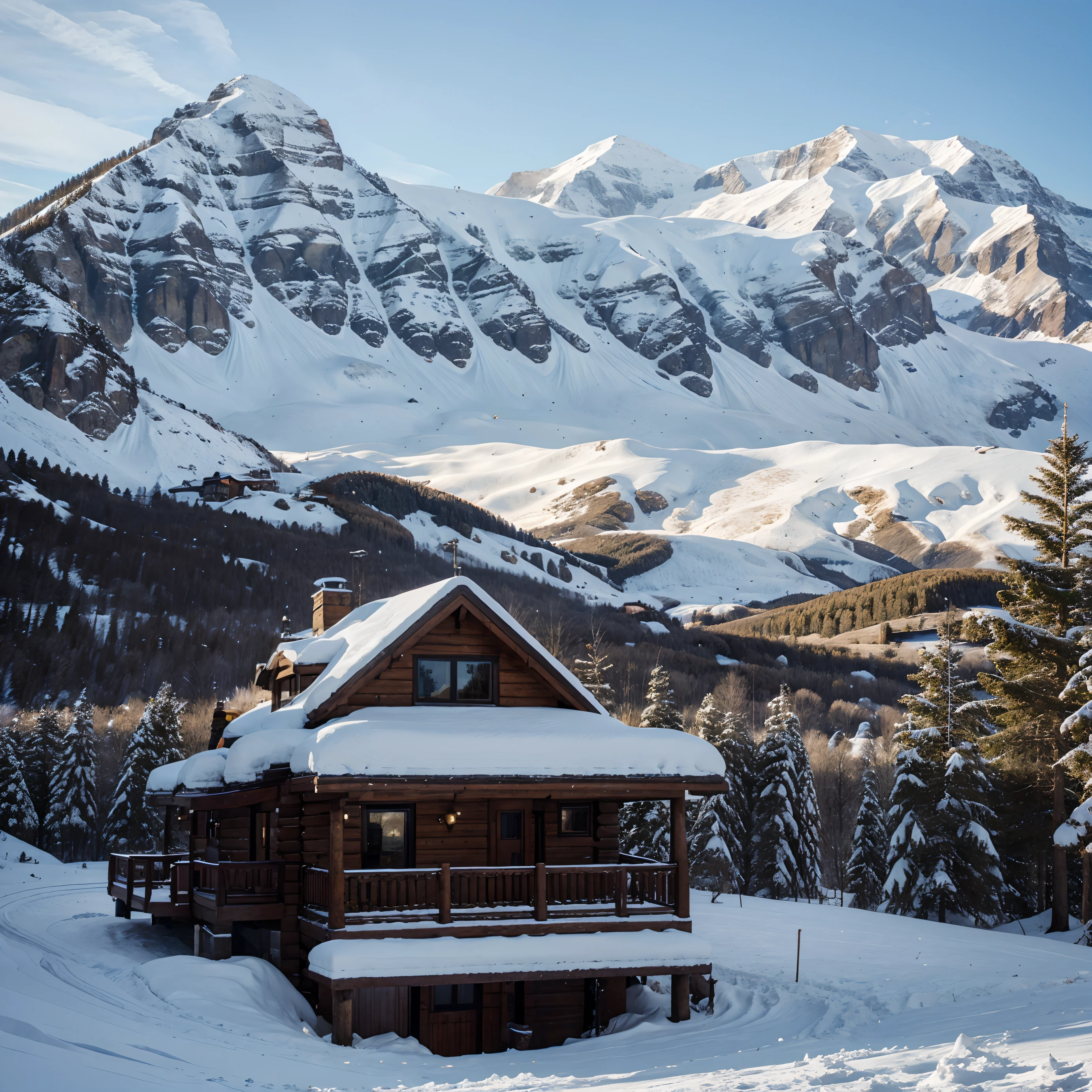 Mountain top house, beautiful 4k pictures