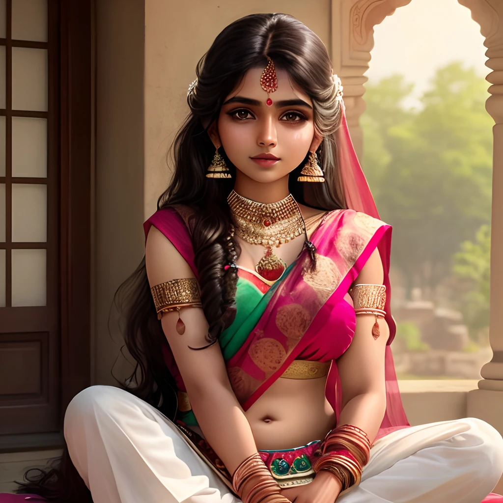 A beautiful girl in completely Indian form