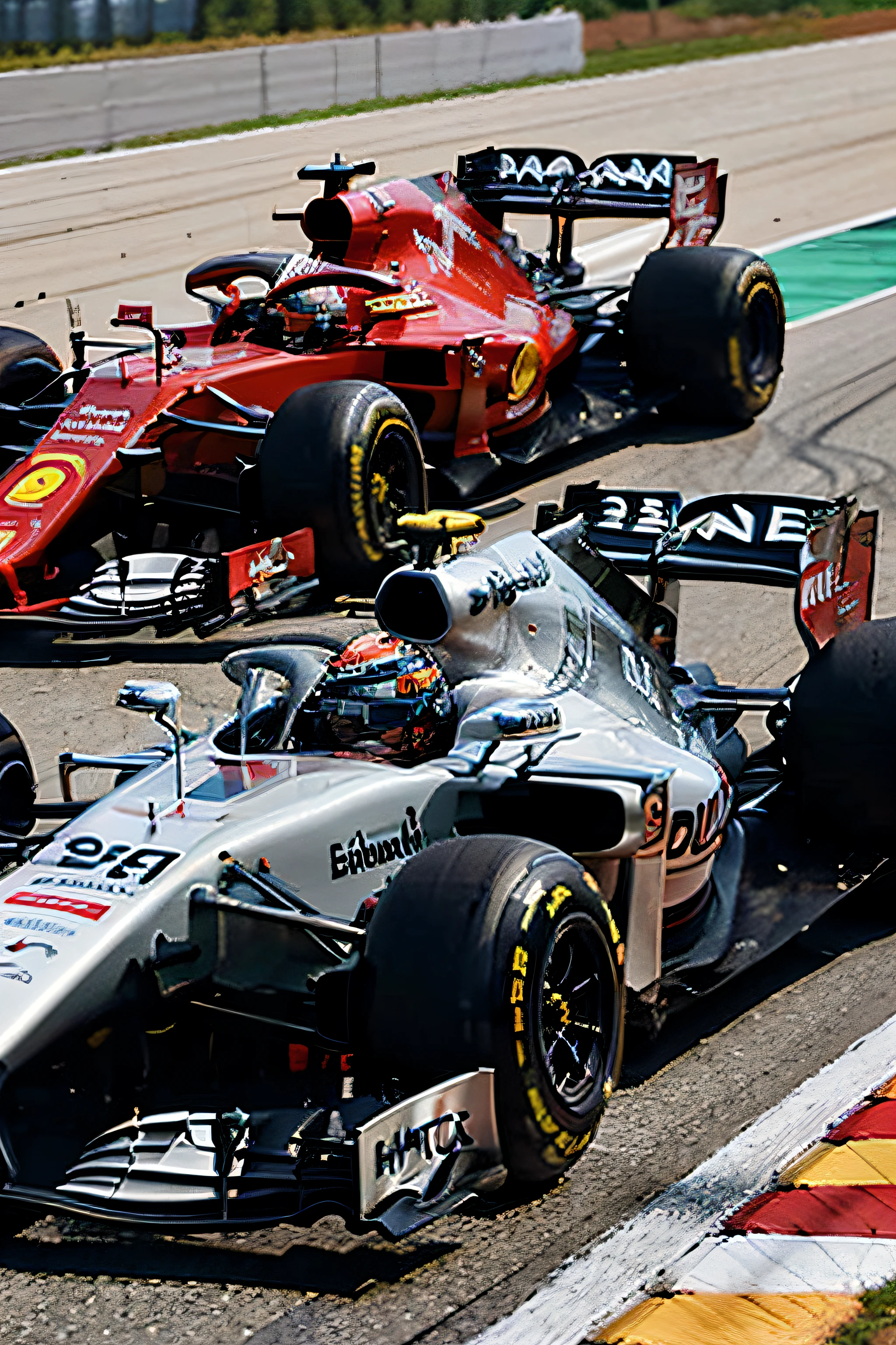 "Create an engaging YouTube banner image that celebrates the world of Formula 1 racing and showcases the excitement of F1 drivers. Your design should capture the essence of speed, competition, and the thrill of Formula 1. Here are some key elements to include in the banner:

F1 Drivers: Feature prominent images or illustrations of current or iconic Formula 1 drivers in dynamic racing poses. Ensure they are easily recognizable and capture their passion for the sport.

Speed and Action: Incorporate visual elements that convey a sense of speed and action, such as motion blur, racing tracks, or checkered flags. Make the drivers appear as if they are in the heat of competition.

F1 Logos: Include official Formula 1 logos, such as the Formula 1 logo, team logos, or Grand Prix logos, to establish the F1 theme.

Channel Name: Display your YouTube channel name prominently within the banner. Use a bold and easily readable font that complements the overall design.

Color Scheme: Utilize a color scheme associated with Formula 1, such as shades of red, black, white, or the colors of popular racing teams (e.g., Ferrari red, McLaren orange).

Consistency: Ensure that the banner maintains consistency with the overall branding and style of your YouTube channel.

High Resolution: Create the banner in a high-resolution format to ensure it looks crisp and professional on different devices and screen sizes.

Composition: Pay attention to the composition and balance of elements, making sure the banner is visually appealing and not cluttered.

Feel free to get creative and add any additional elements that you think would make the banner stand out and represent the excitement of Formula 1 racing. Keep in mind that the banner should be visually appealing and engaging to potential viewers and subscribers of your YouTube channel."