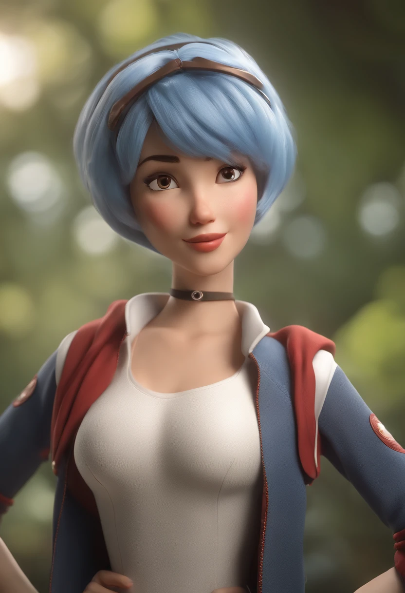 Disney Pixar cartoon character style Rei Ayanami an animated character, stylized character, animation style render, stylized 3d, arnold maya render, 3 d render stylized, toon render keyshot, 3d character, 3d character, 3D rendering stylized, 3 d character render, cartoon character, Close-up characters, Character pose,  (pixar-style) (Master parts:1.2) (Bokeh) (Best quality) (Detailed skins) (detail texture) (8K) (clay) (Cinematic lighting) (foco nítido